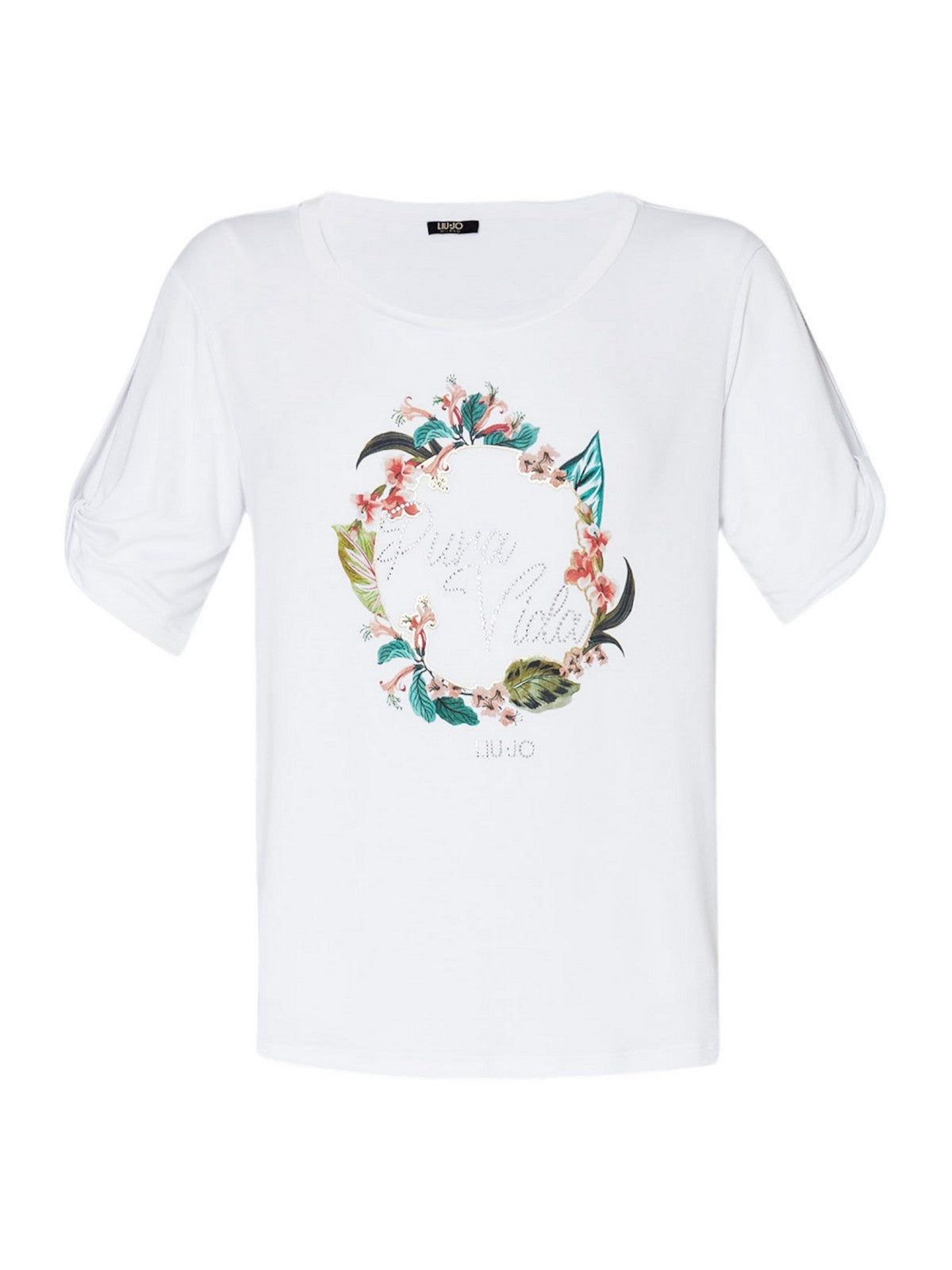 Liu Jo Beachwear T-shirt and Pole Woman V4106JS360 T9923 White