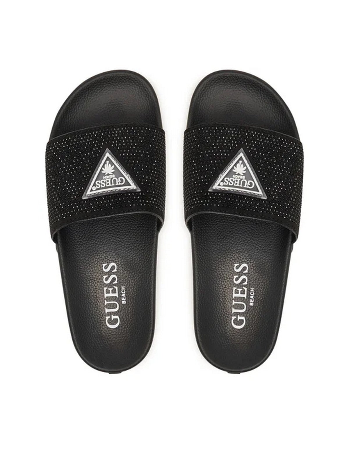 GUESS BEACHWEAR Ciabatta Donna BEACH SLIPPERS W/ RHINESTONES E6GZ16 BB00F JBLK Jet Black A996