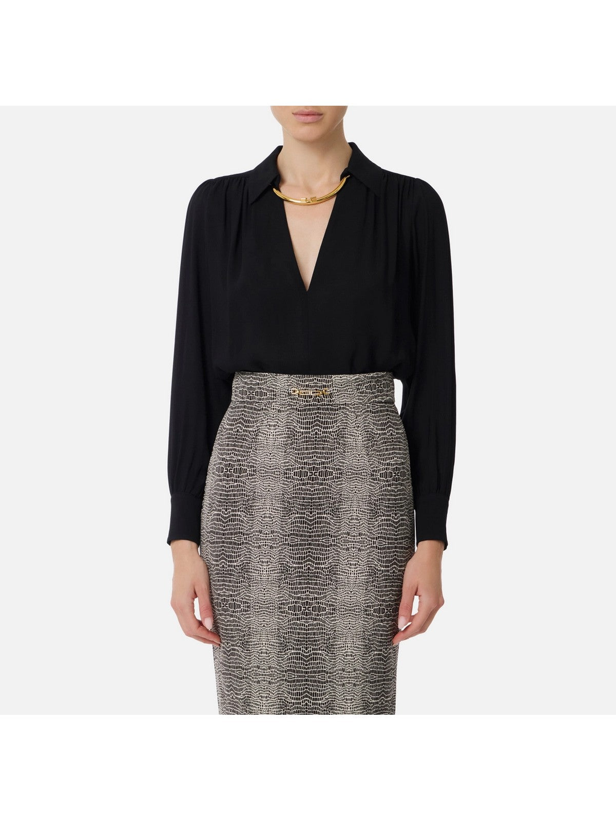 ELISABETTA FRANCHI Camicia Donna  CA12356E2 110 Nero gioboutiqueweb