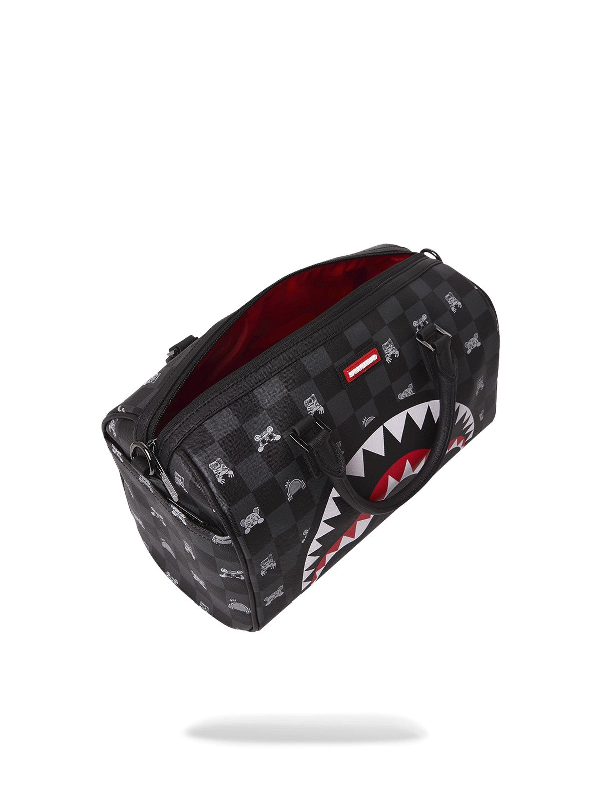 SPRAYGROUND Borsa Unisex adulto GRAY PEEKING CHARACTER CHECK MINI DUFFLE 910D8911NSZ Nero gioboutiqueweb