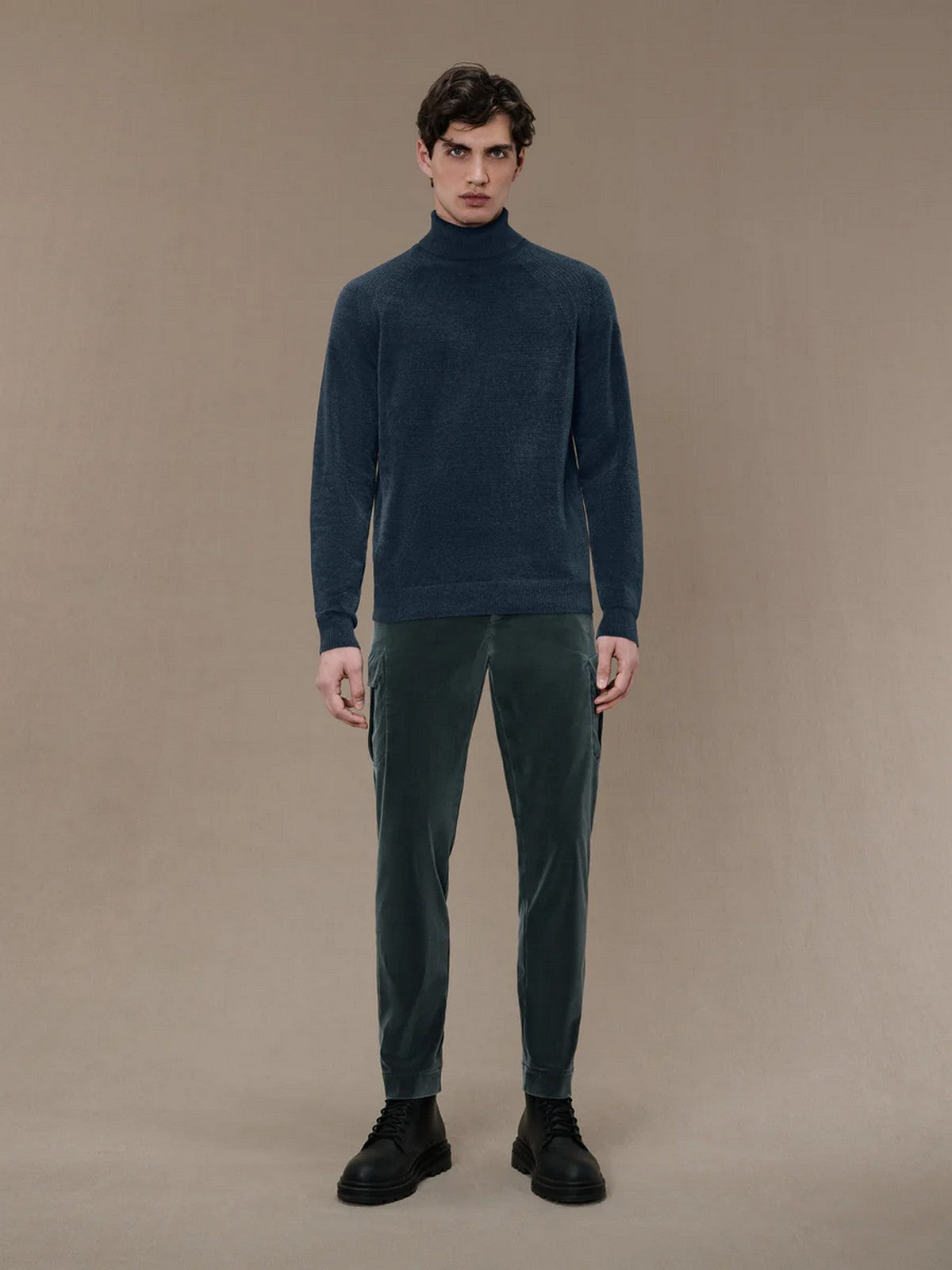 RRD Maglione dolcevita Uomo VELVET TURTLENECK KNIT W24133 62 Blu gioboutiqueweb