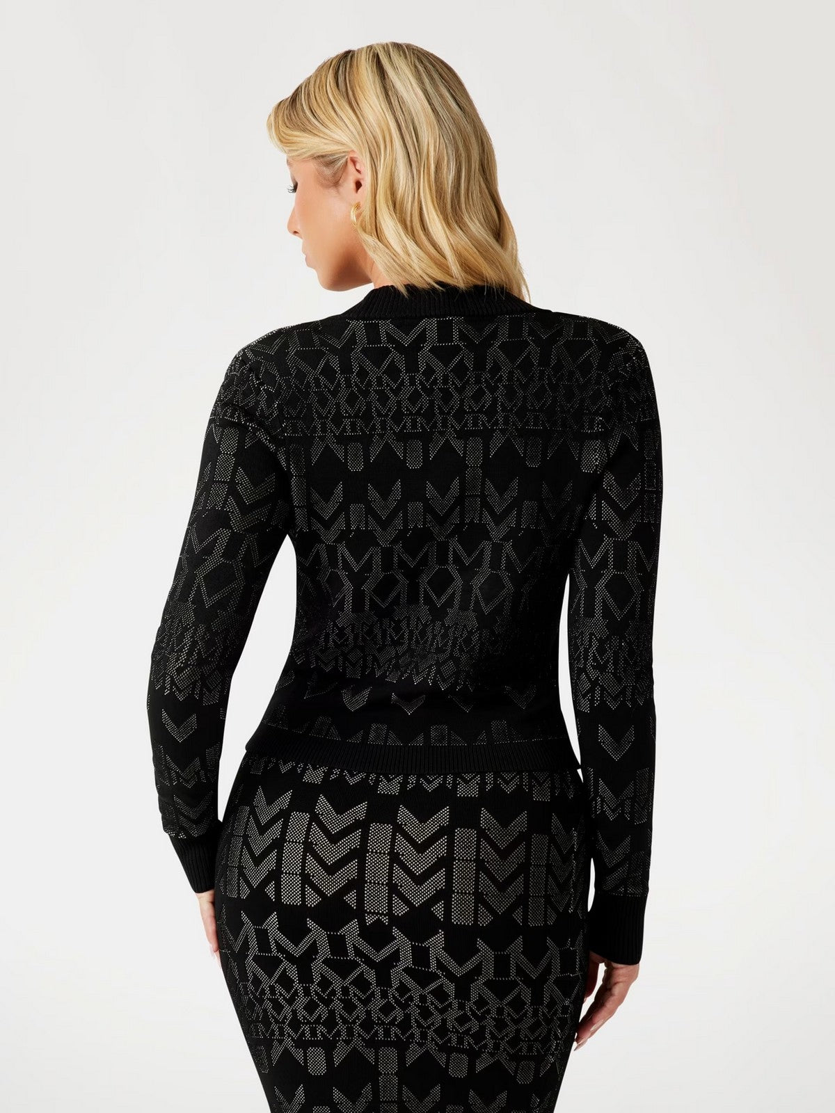 MARCIANO Cardigan Donna BILLIE MONOGRAM CARDI SWTR 5YGR06 5877Z FNWI GEOMETRIC MONOGRAM N gioboutiqueweb