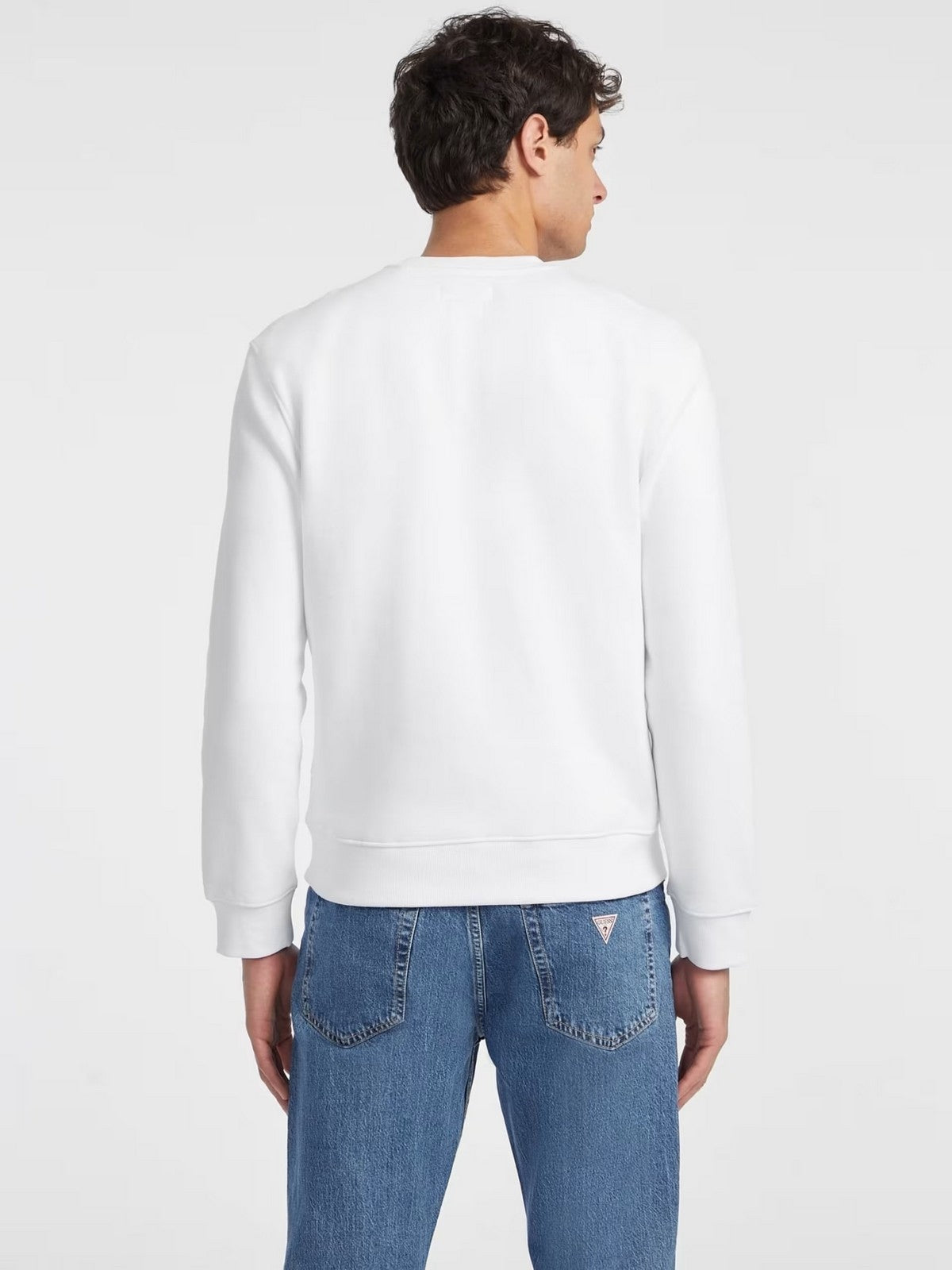 GUESS Felpa Uomo GJ CN SLIM LOGO EMB SWEAT M4YQ19 K9V31 G011 PURE WHITE