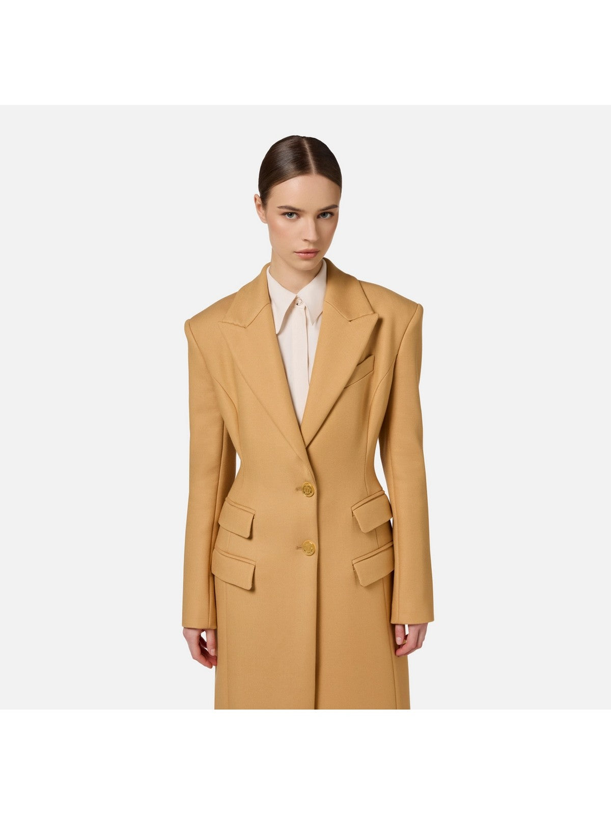 ELISABETTA FRANCHI Płaszcz damski CP00146E2 CG4 Brown