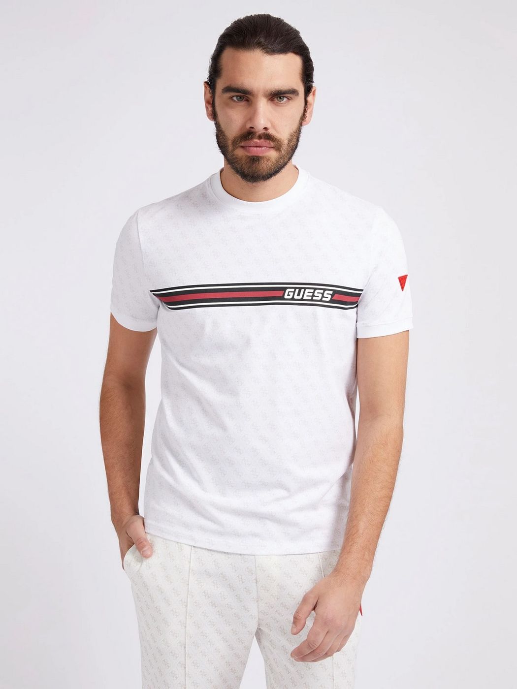 GUESS SPORT T-Shirt e Polo Uomo  Z2BI09 J1314 P05N 4G AOP PURE WHITE gioboutiqueweb