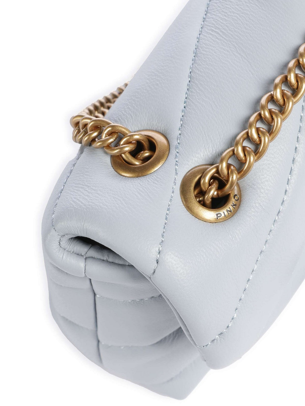 PINKO Borsa Donna Love Puff Baby Cl Sheep Nappa 100040-A0F2 E37Q AZZURRO CELESTE-ANTIQUE GOLD gioboutiqueweb