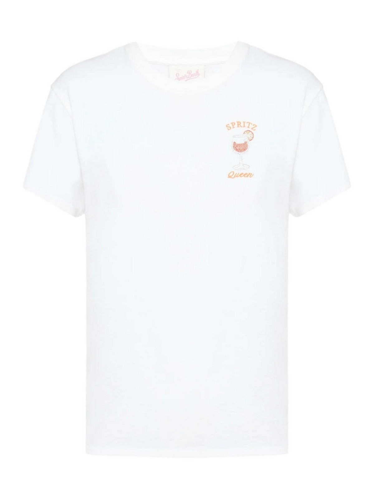 MC2 SAINT BARTH T-shirt Donna  EMILIE 05941H SPRITZ QUEEN 01N STRASS EMB gioboutiqueweb