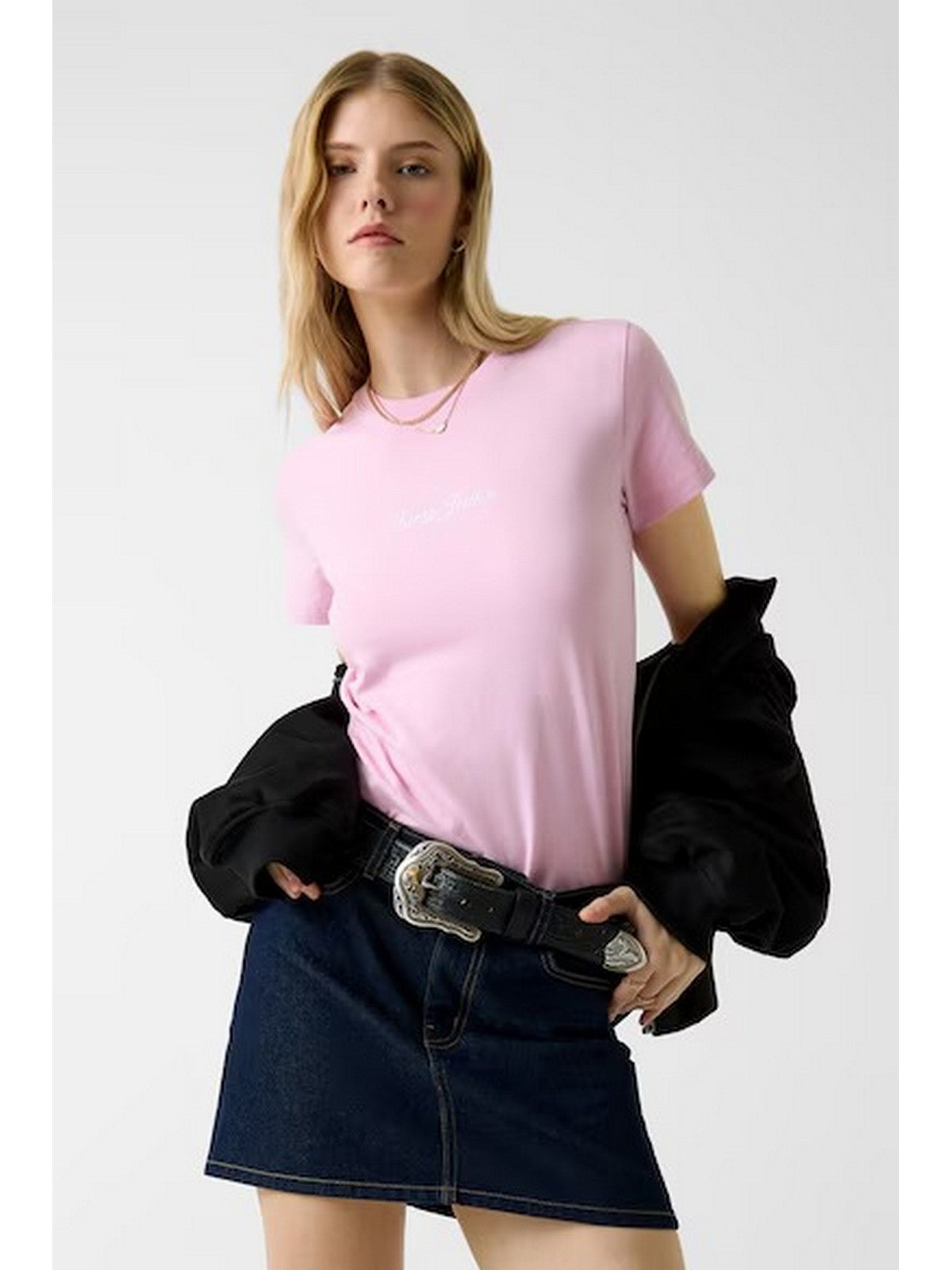 GUESS T-shirt Donna GJ SS CN REG STAR EMB TEE W6RI18 J1314 G65F SOFT ROSE