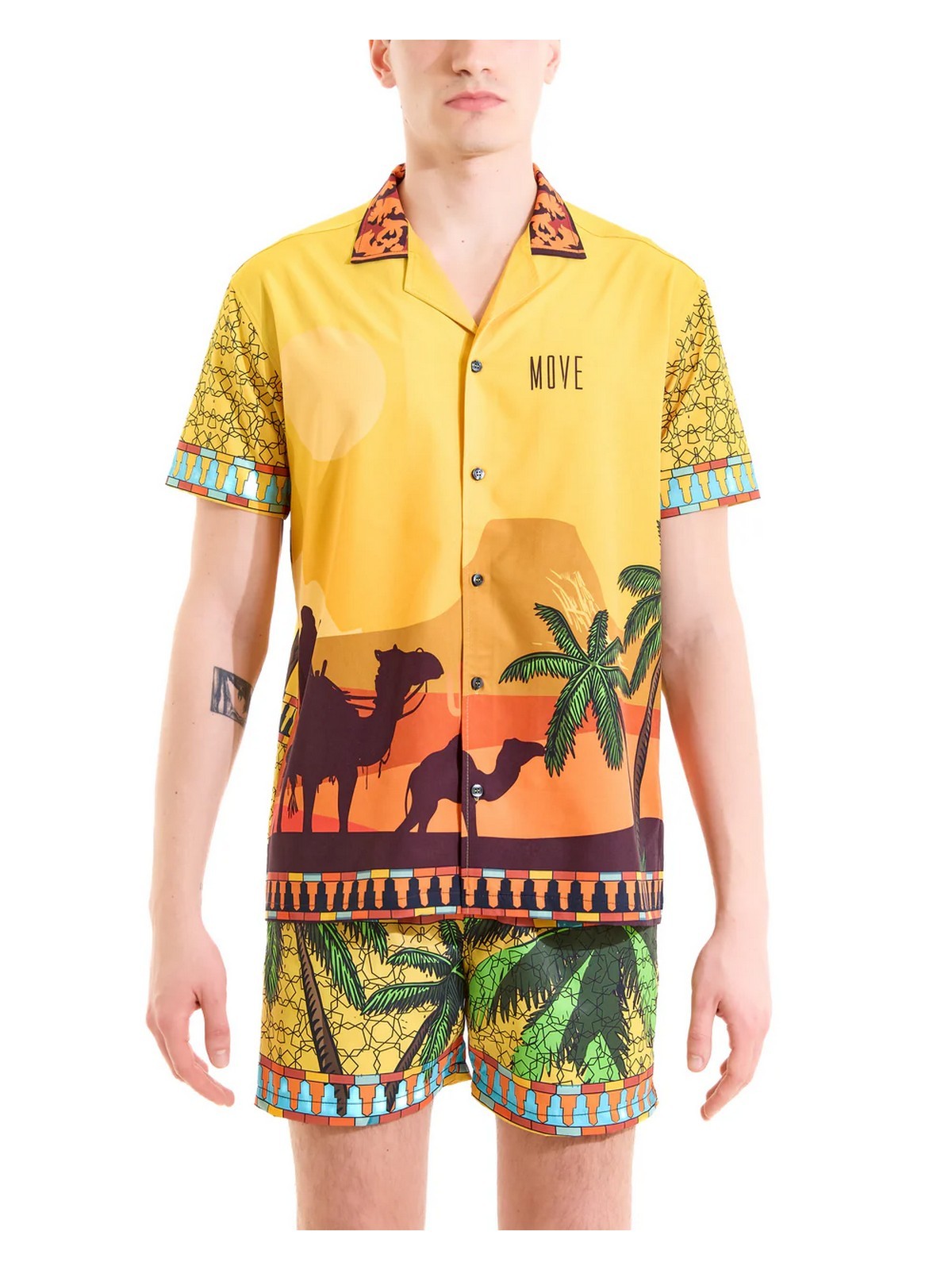 MOVE be different Camicia Uomo  CAMICIA BOWLING CASABLANCA GIALLO gioboutiqueweb