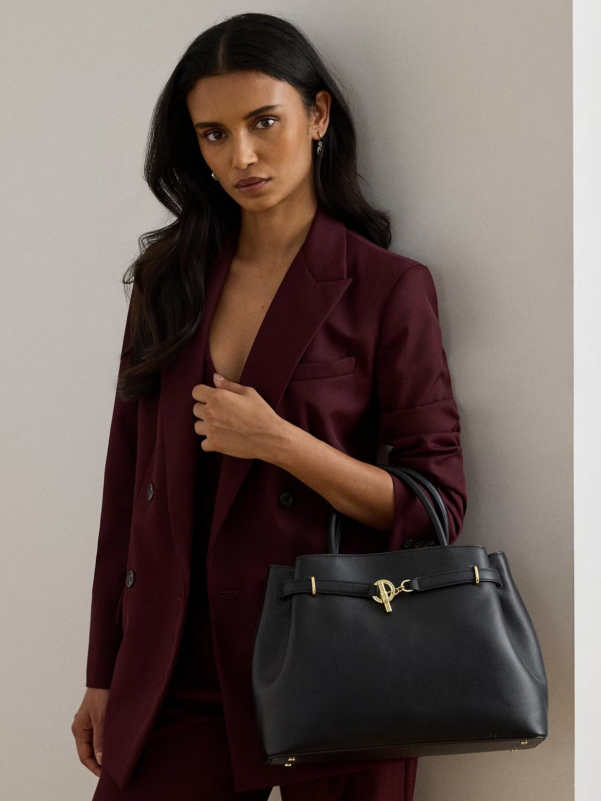 LAUREN RALPH LAUREN Borsa Donna BLKE LG SCHL-SATCHEL-LARGE 431P03417 002 BLACK gioboutiqueweb