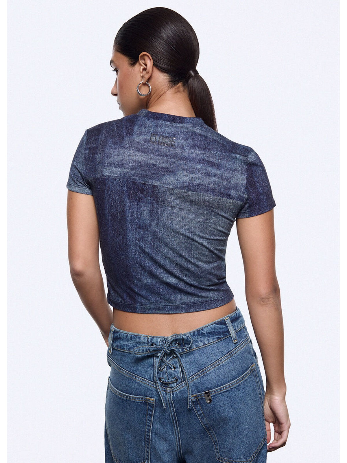LIU JO feat. ELODIE T-shirt Donna  UA6502J1624 L9680 Special denim gioboutiqueweb
