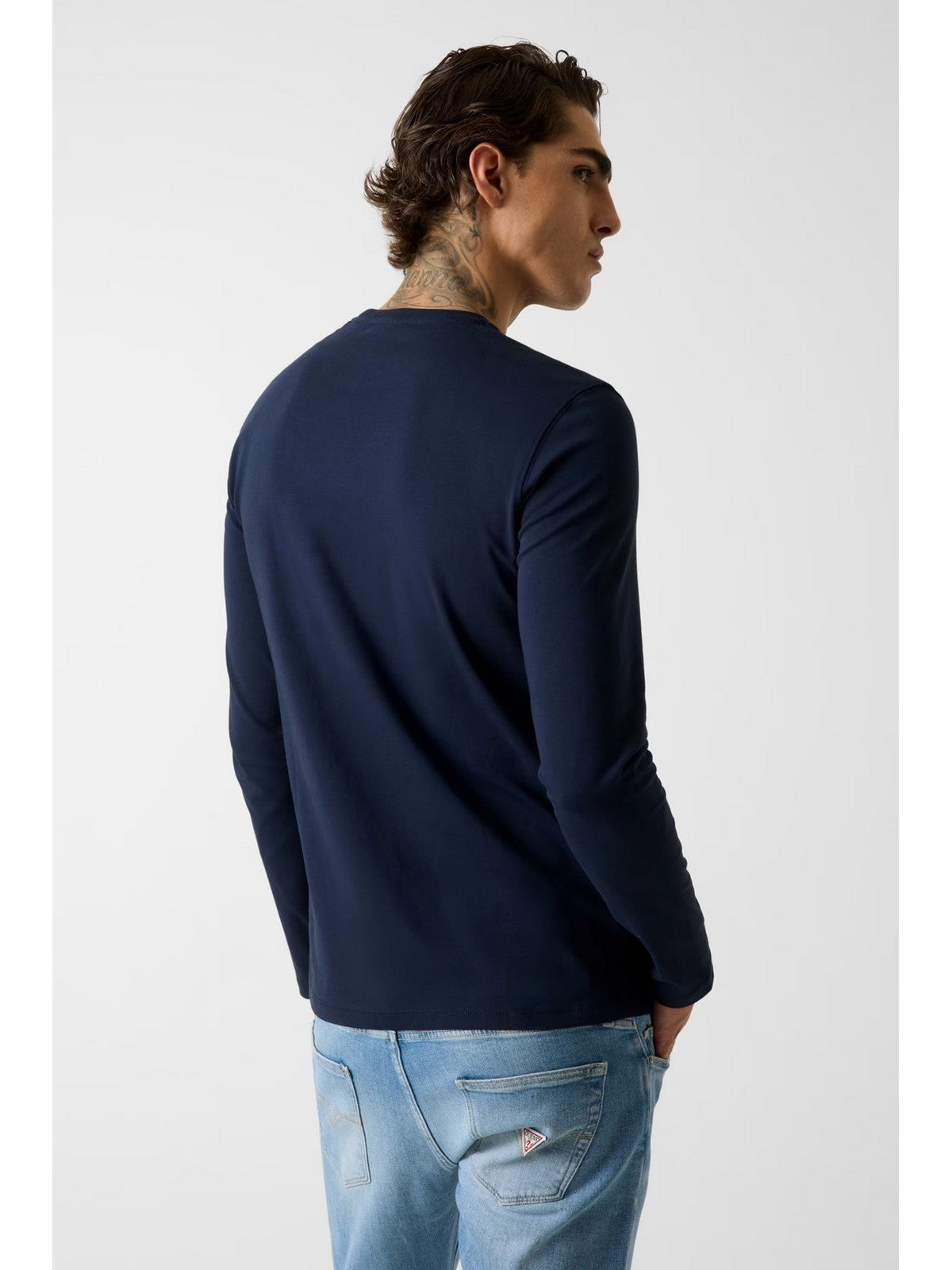 GUESS T-shirt Uomo LS CN LOGO BOX TEE M6RI18 J1314 G7V2 SMART BLUE gioboutiqueweb