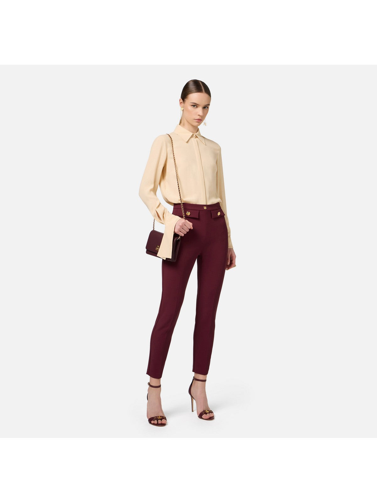 ELISABETTA FRANCHI Pantalone Donna  PA02446E2 CG3 Rosso gioboutiqueweb
