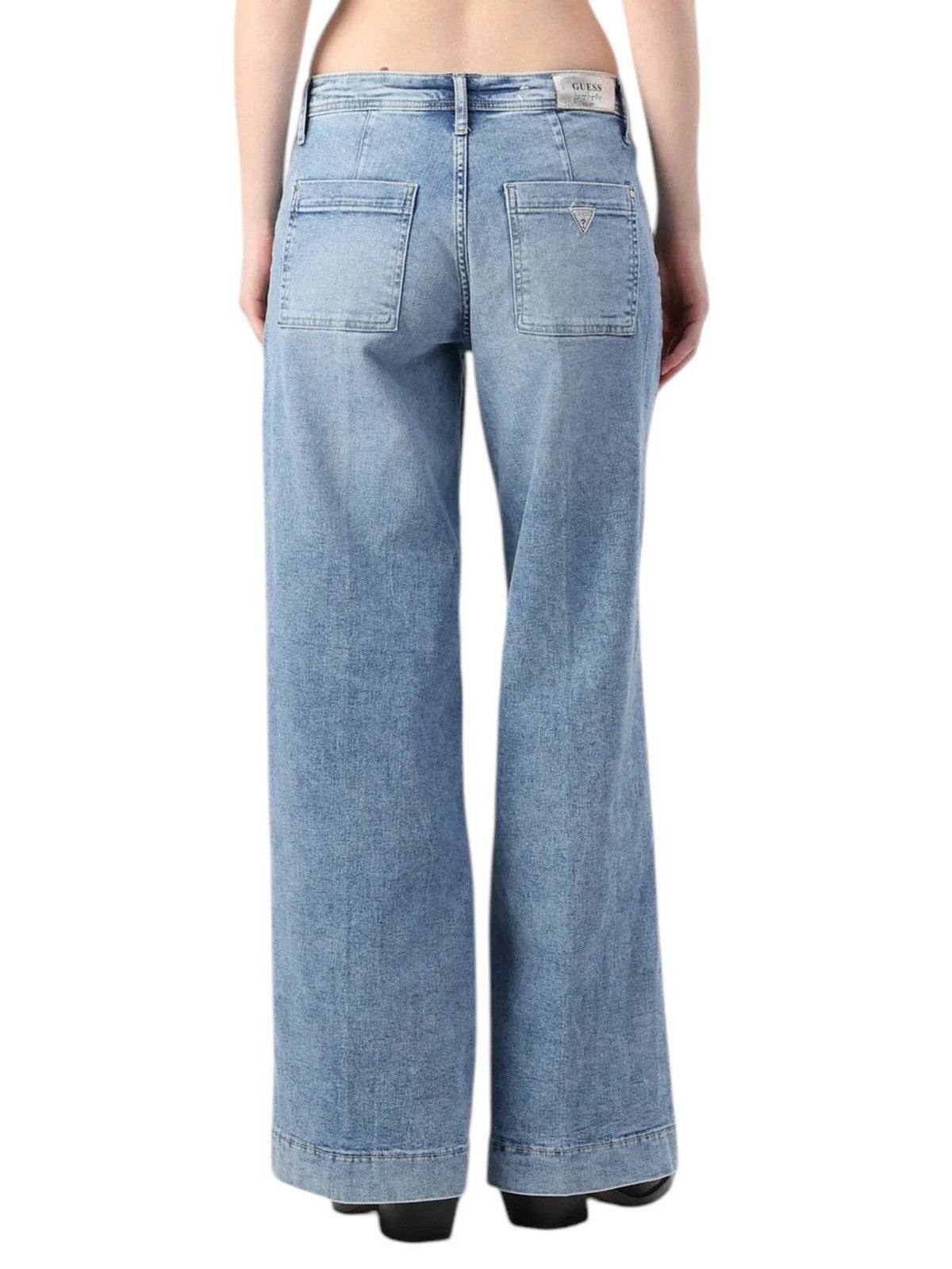 GUESS Jeans Donna ZOYA WIDE LEG CROP W5RA1L D5L71 BELT Blu gioboutiqueweb