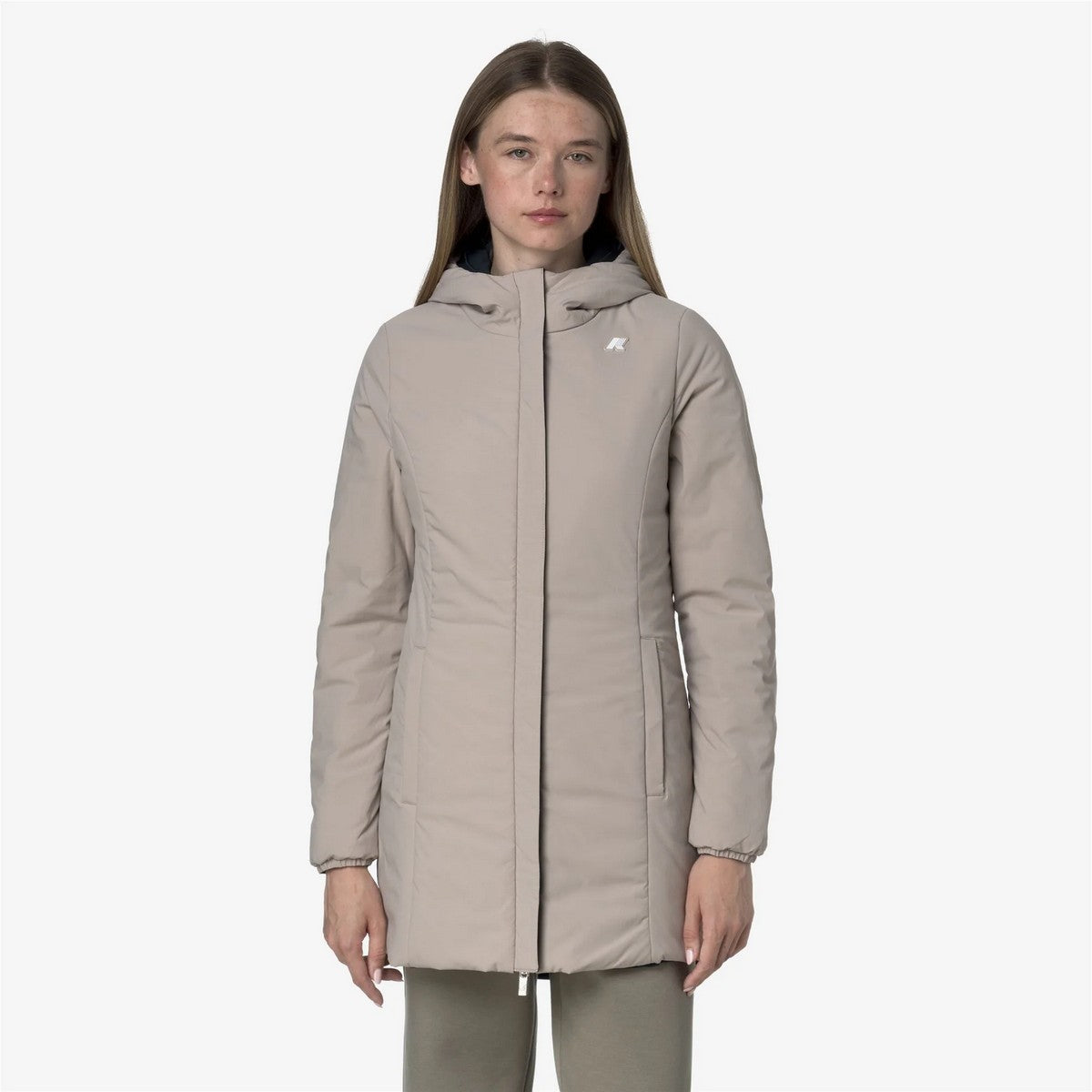 K-WAY Women's Jacket DENISE ST WARM DOUBLE K6128UW BBC Blue Depth - Beige C
