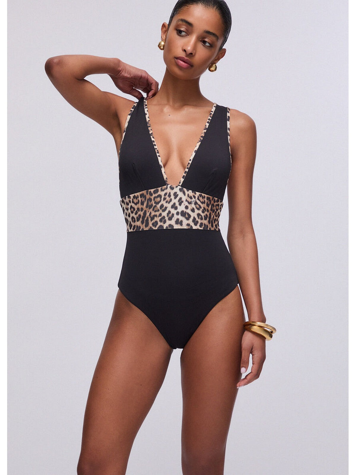 LIU JO BEACHWEAR Costume da bagno Donna  VA6008J6447 Y9908 Nero/animalier gioboutiqueweb
