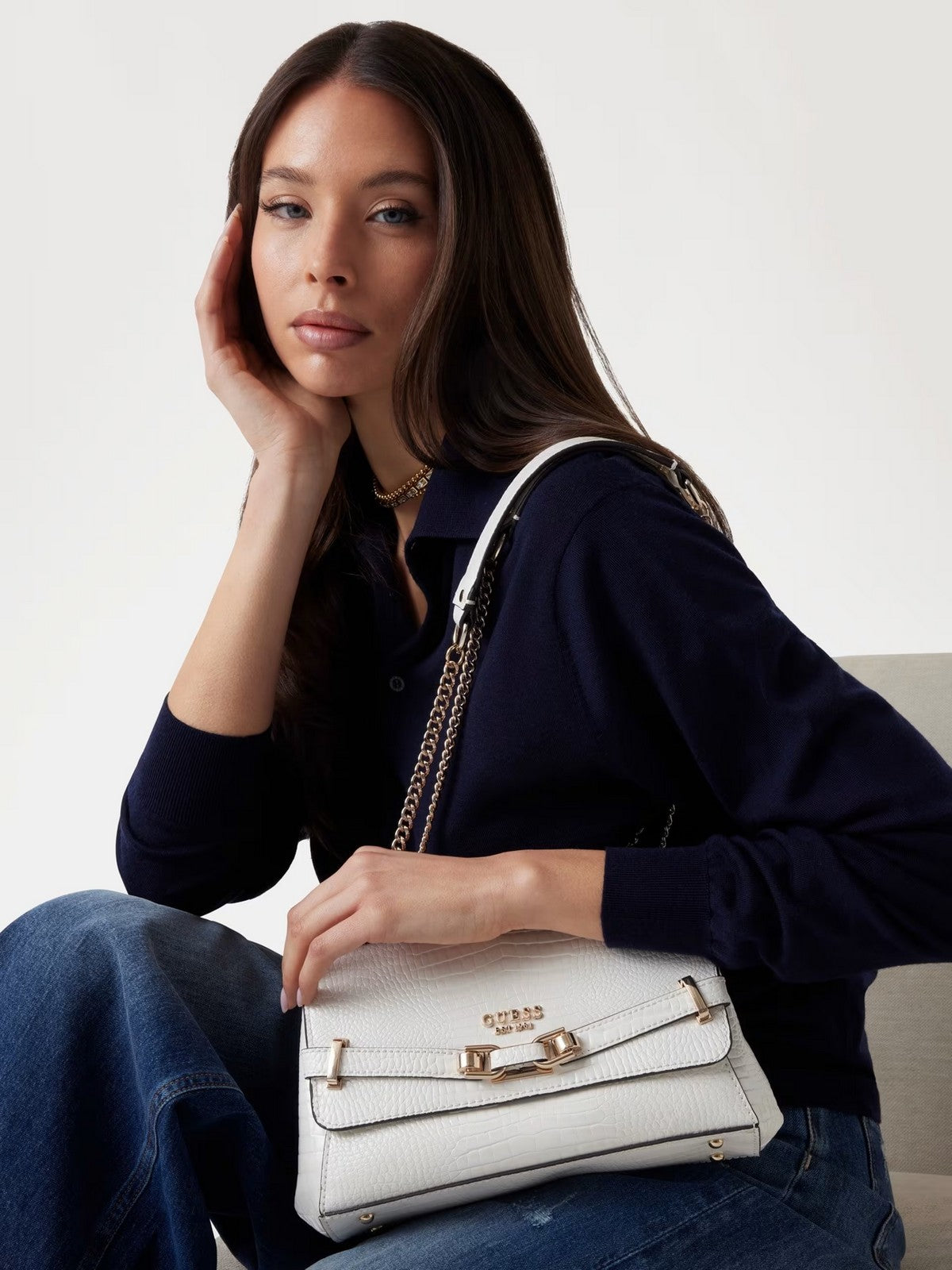 GUESS Borsa Donna SILVYE CONVERTIBLE XBODY FLAP HWCG95 27210 WHI Bianco gioboutiqueweb