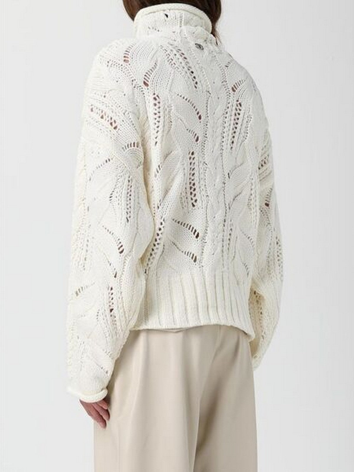 LIU JO WHITE Maglione dolcevita Donna  MF5451MA37R 10701 BIANCO LANA