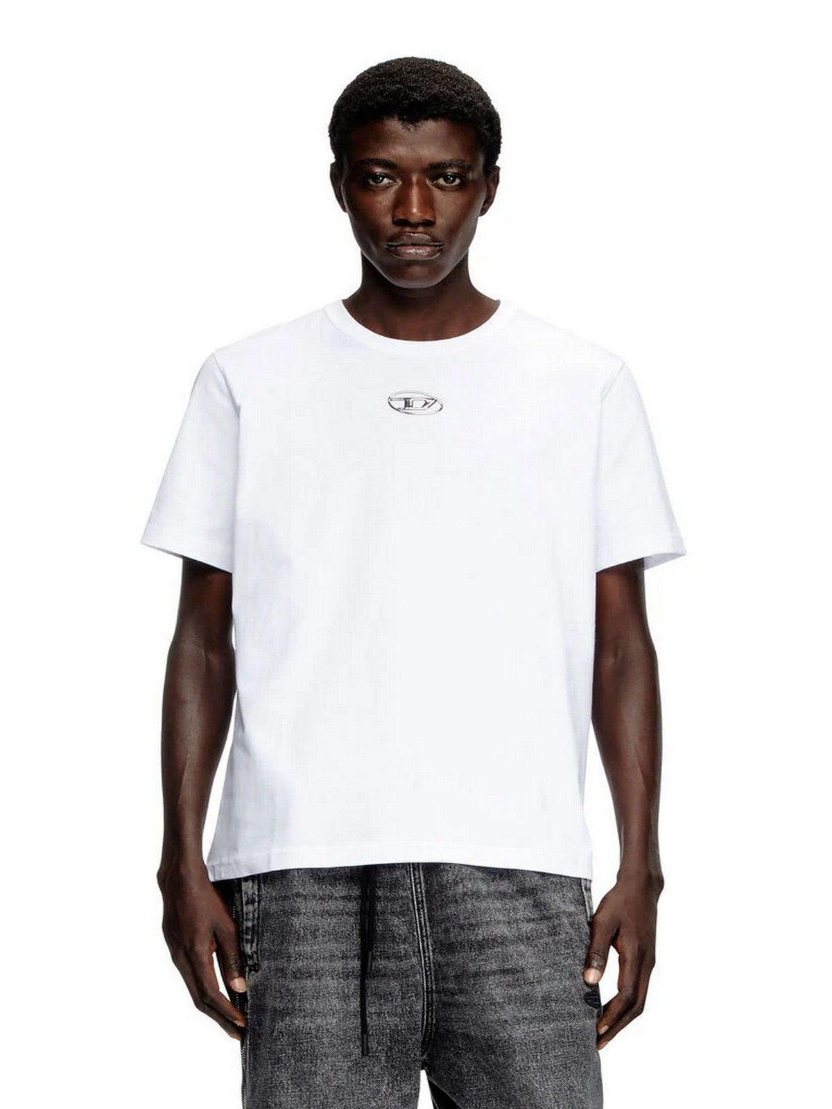 DIESEL T-shirt Uomo T-ADJUST-OD MAGLIETTA A17880 0CLBR 100 100 - WHITE gioboutiqueweb