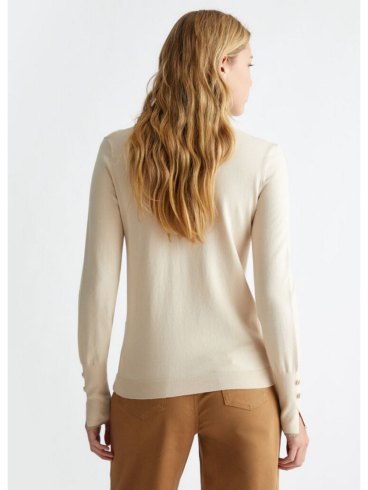 LIU JO WHITE Maglione dolcevita Donna  WF4008MS49I X0623 Beige gioboutiqueweb