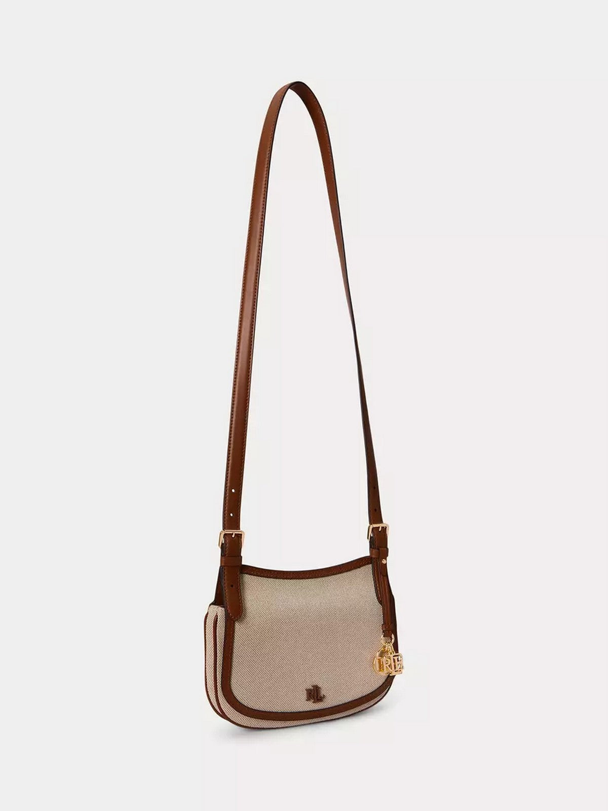 LAUREN RALPH LAUREN Borsa Donna MARCY CRSBDY-CROSSBODY-MEDIUM 431P10512 001 NTRL/BUFF CANVAS/LAUREN TAN gioboutiqueweb