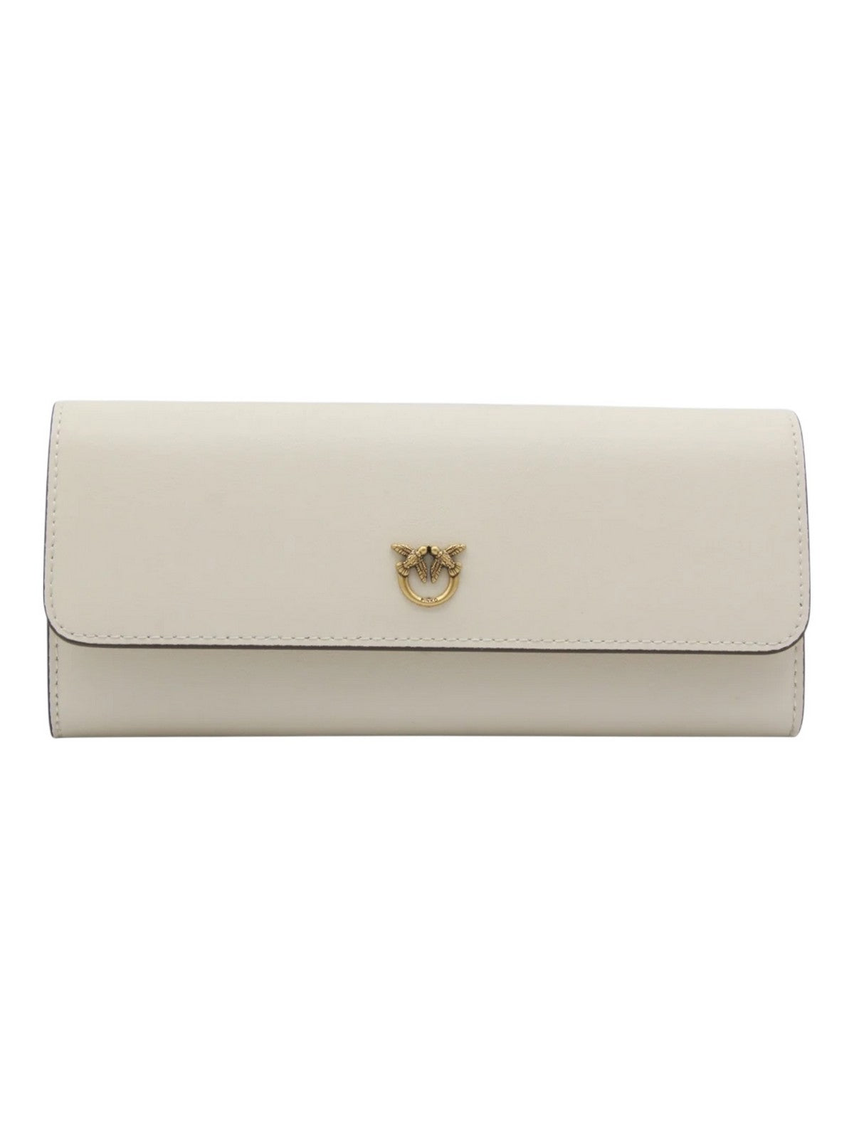 PINKO Portefeuille Femme LOVE TINY BIRDS WALLET C 103765-A0F1 Z14Q SILK WHITE-ANTIQUE GOLD