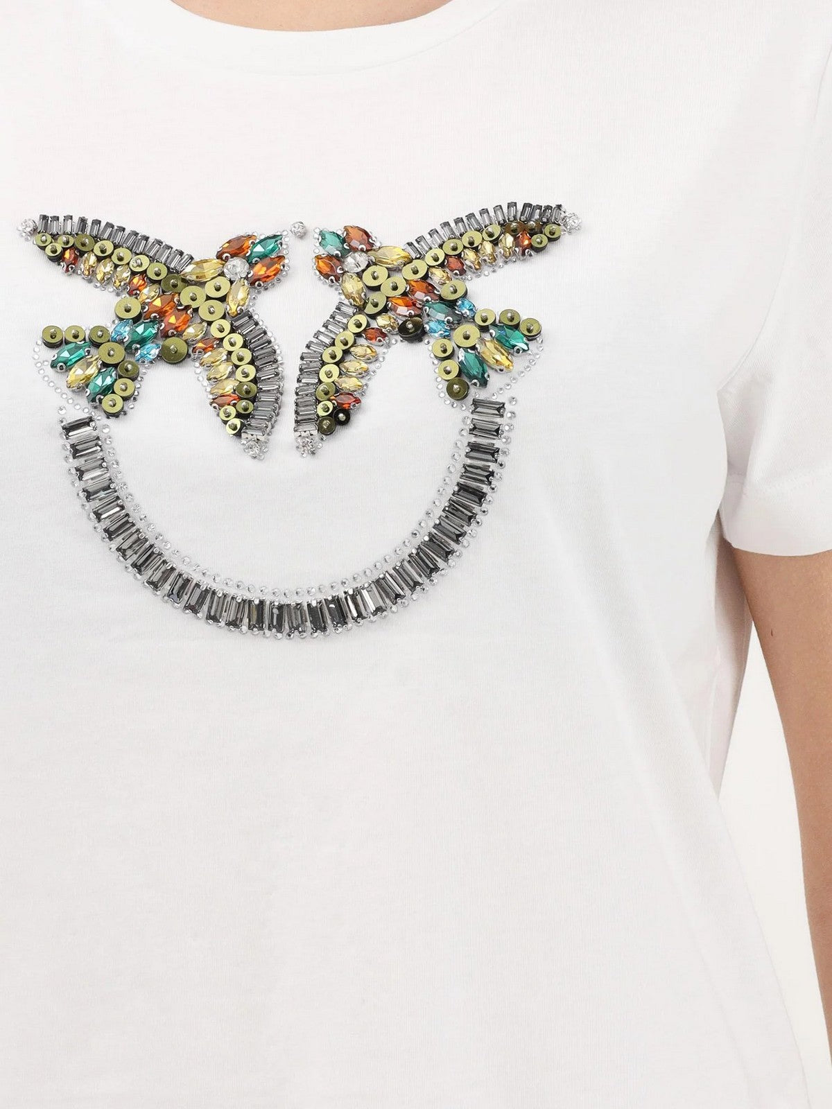 PINKO T-shirt Donna QUENTIN T-SHIRT 100535-A33F Z05 BIANCO-BIANCANEVE gioboutiqueweb