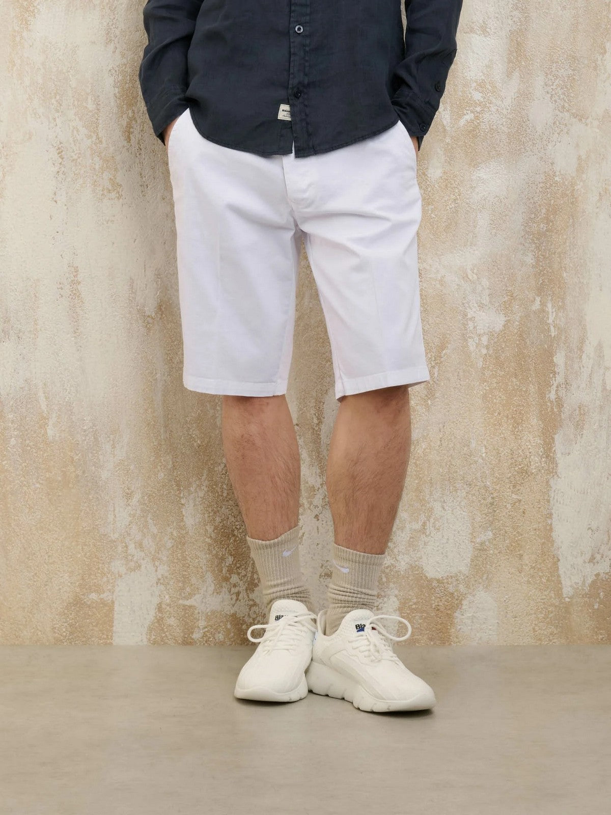 BLAUER Bermuda Uomo MACULLAR 25SBLUP02352 006855 100 Bianco gioboutiqueweb