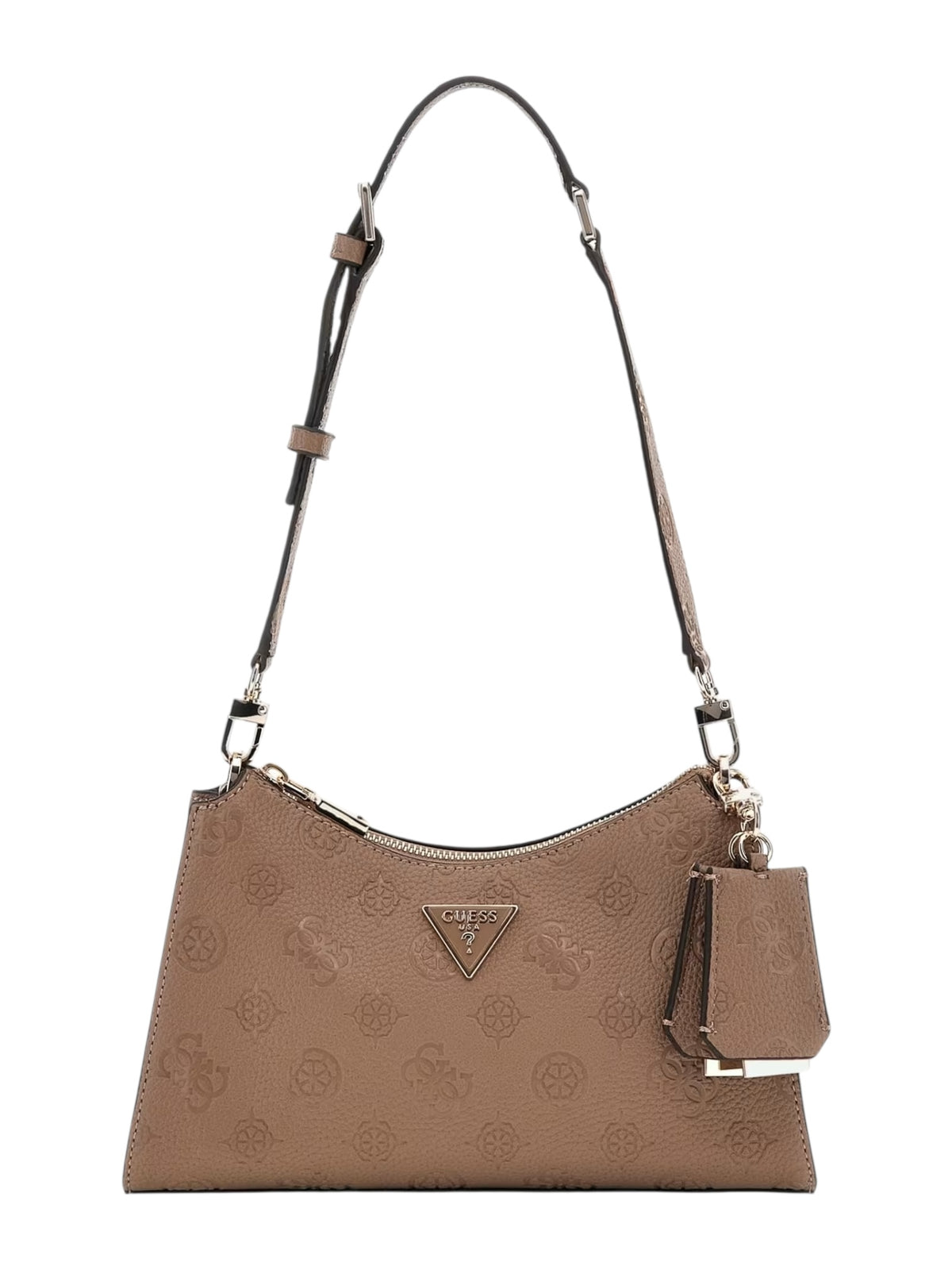 GUESS Borsa Donna CRESIDIA II TOP ZIP SHLDR BAG HWPD98 88180 DKO DARK TAUPE LOGO gioboutiqueweb