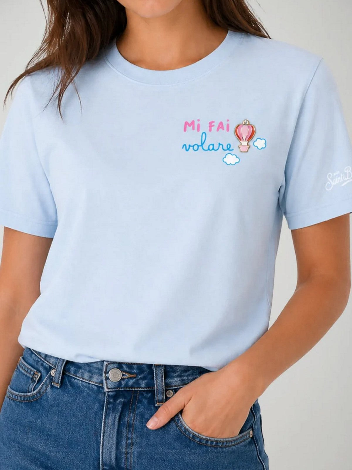 MC2 SAINT BARTH T-shirt Donna  EMILIE 01097L MI FAI VOLARE 31 CHARM EMB