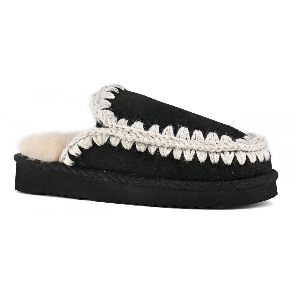 MOU Ciabatta Donna Eskimo slipper MU.FW101125A BKWHI BLACK/WHITE gioboutiqueweb