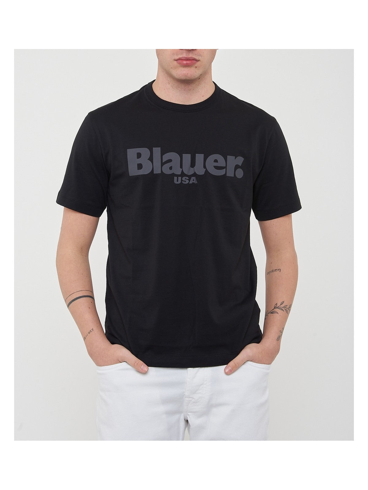 BLAUER T-shirt Uomo BOURNE 25SBLUH02191 004547 999 NERO gioboutiqueweb