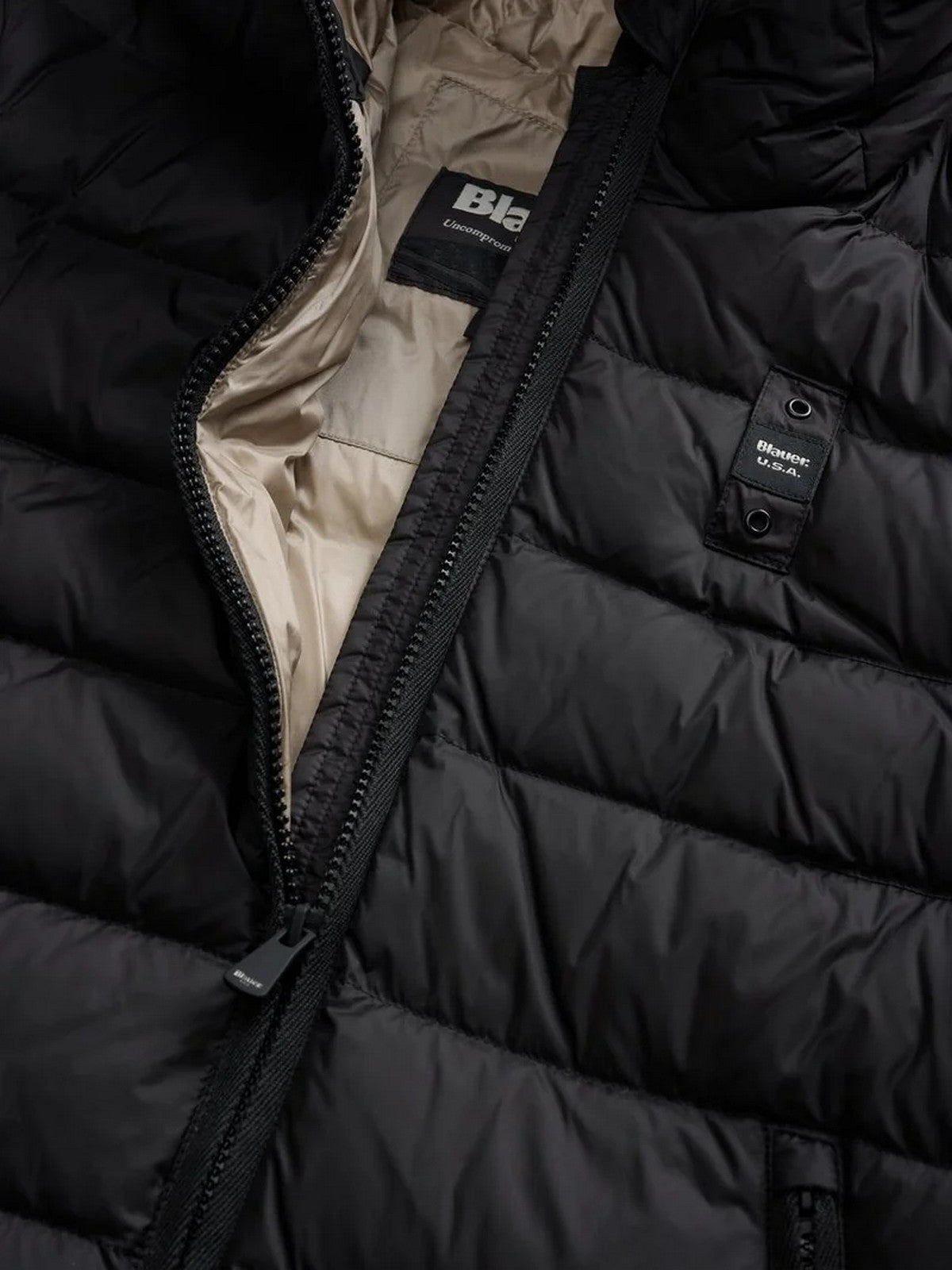 BLAUER Piumino Donna AGNES 25WBLDK03102 006047 999EI NERO interno BEIGE 301 gioboutiqueweb