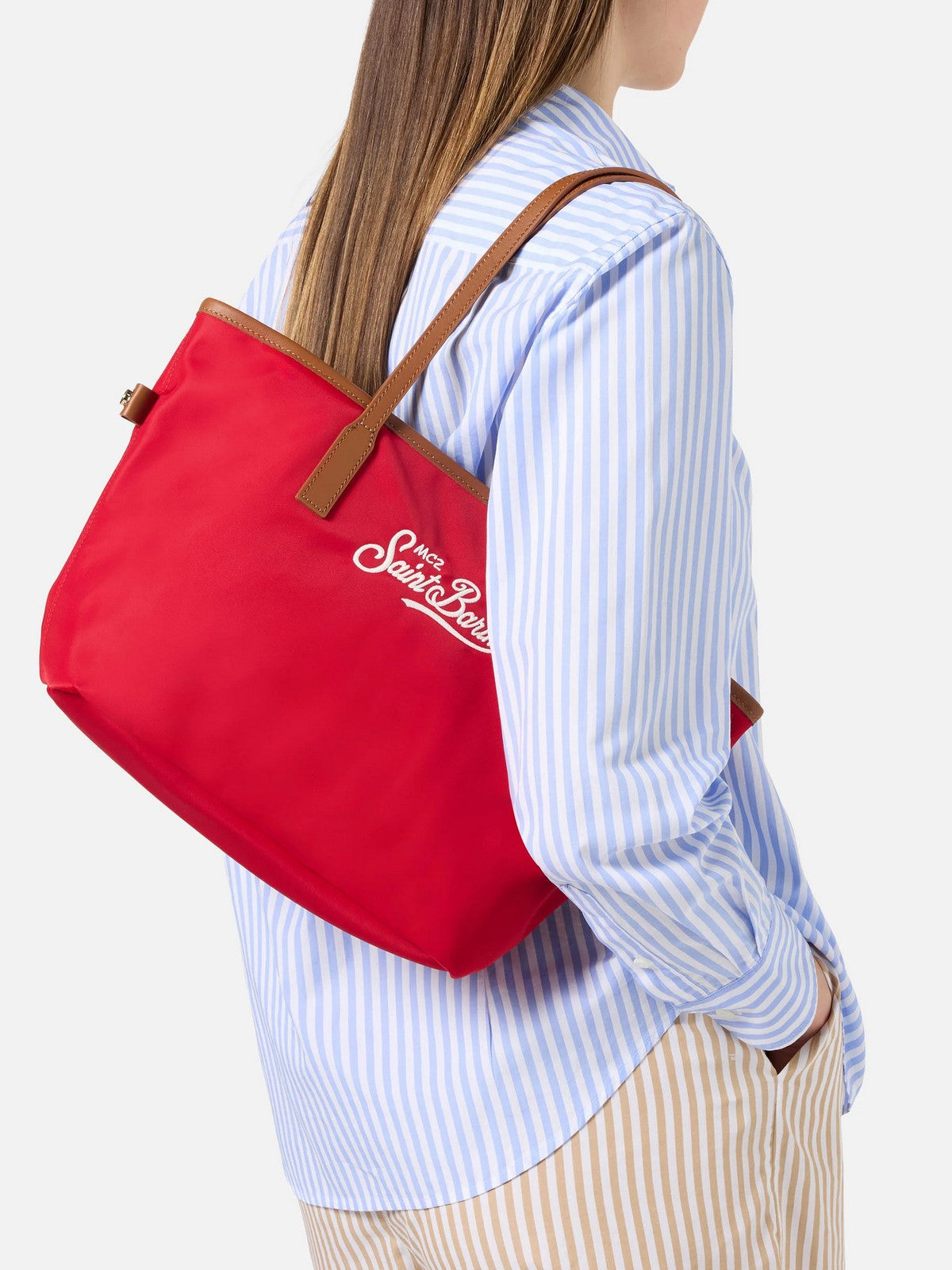 MC2 SAINT BARTH Borsa Donna  CITY BAG MID NYLON 01822L ROSSO gioboutiqueweb