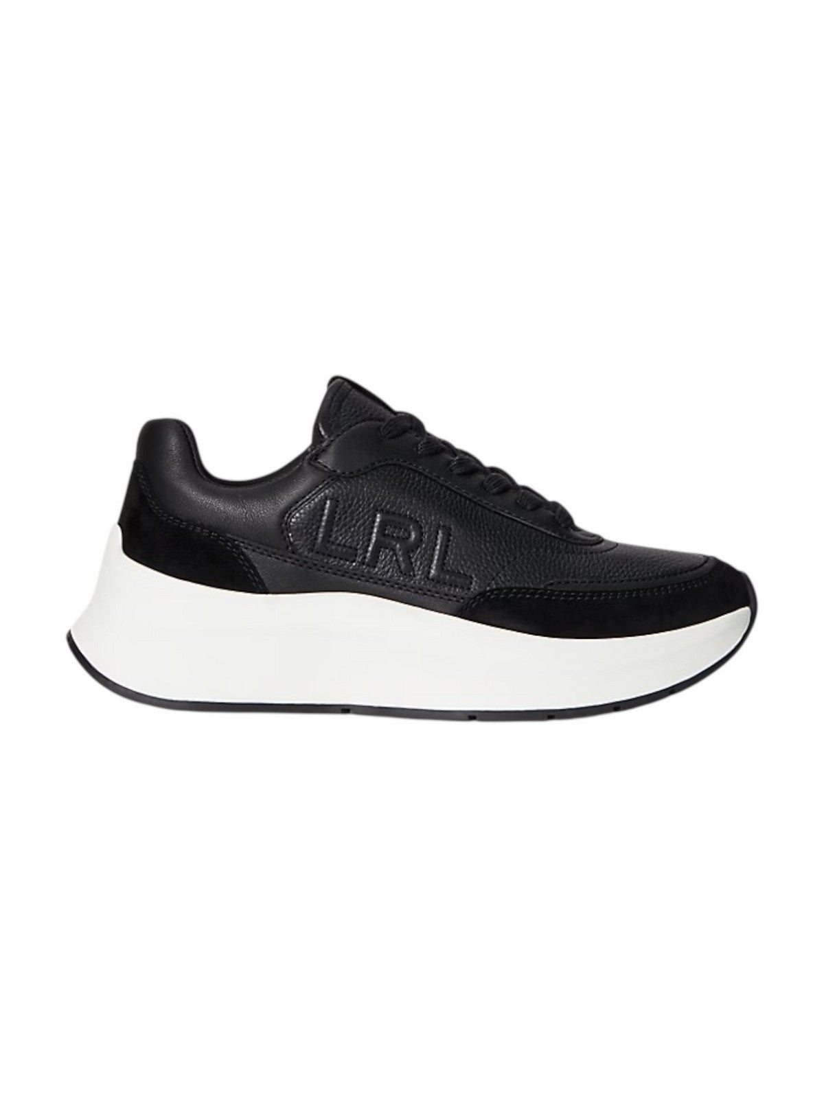 LAUREN RALPH LAUREN Sneaker Donna FRANKY-SNEAKERS-LOW TOP LACE 802974376 002 BLACK/BLACK gioboutiqueweb