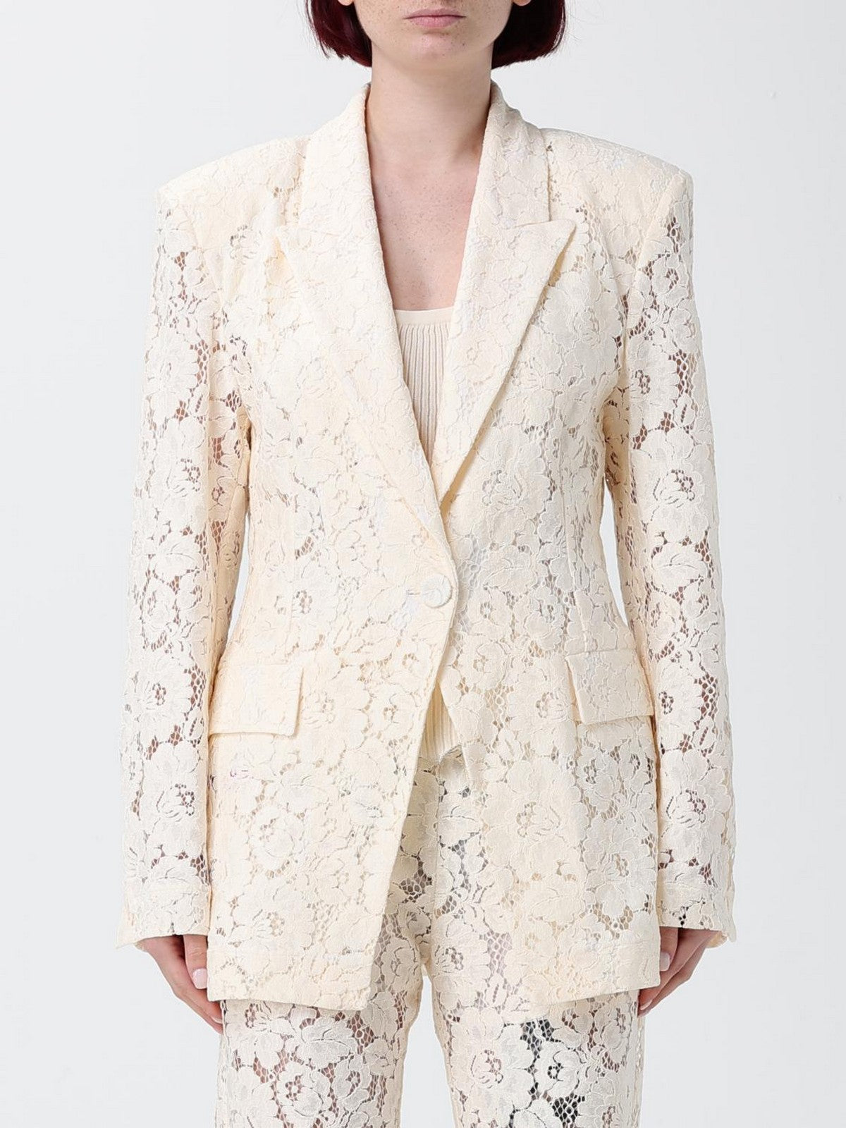 PINKO Giacca Donna POMPELMO GIACCA PIZZO REBRODE 106554-A330 Z06 BIANCO PUREZZA gioboutiqueweb