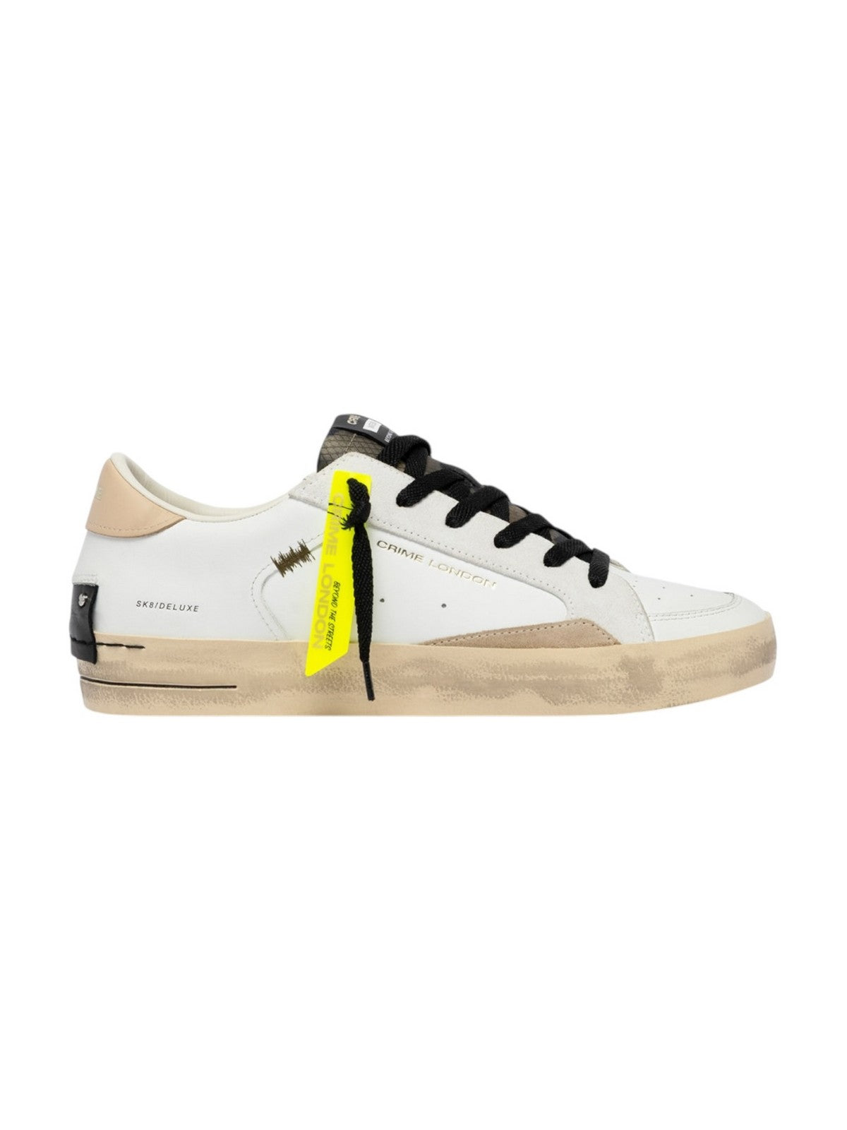 CRIME LONDON Sneaker Uomo SK8 DELUXE DUNE DRIFT 19104PP8 10 WHITE gioboutiqueweb