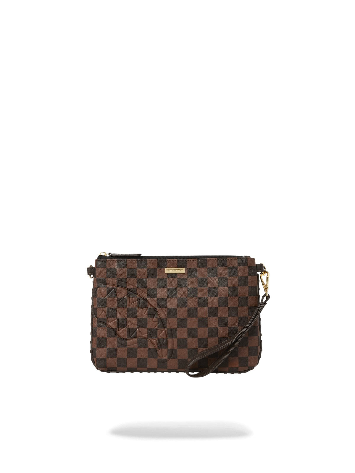 SPRAYGROUND Pochette Donna CORE EMBOSS CHECK POUCHETTE 910B6835NSZ Marrone gioboutiqueweb
