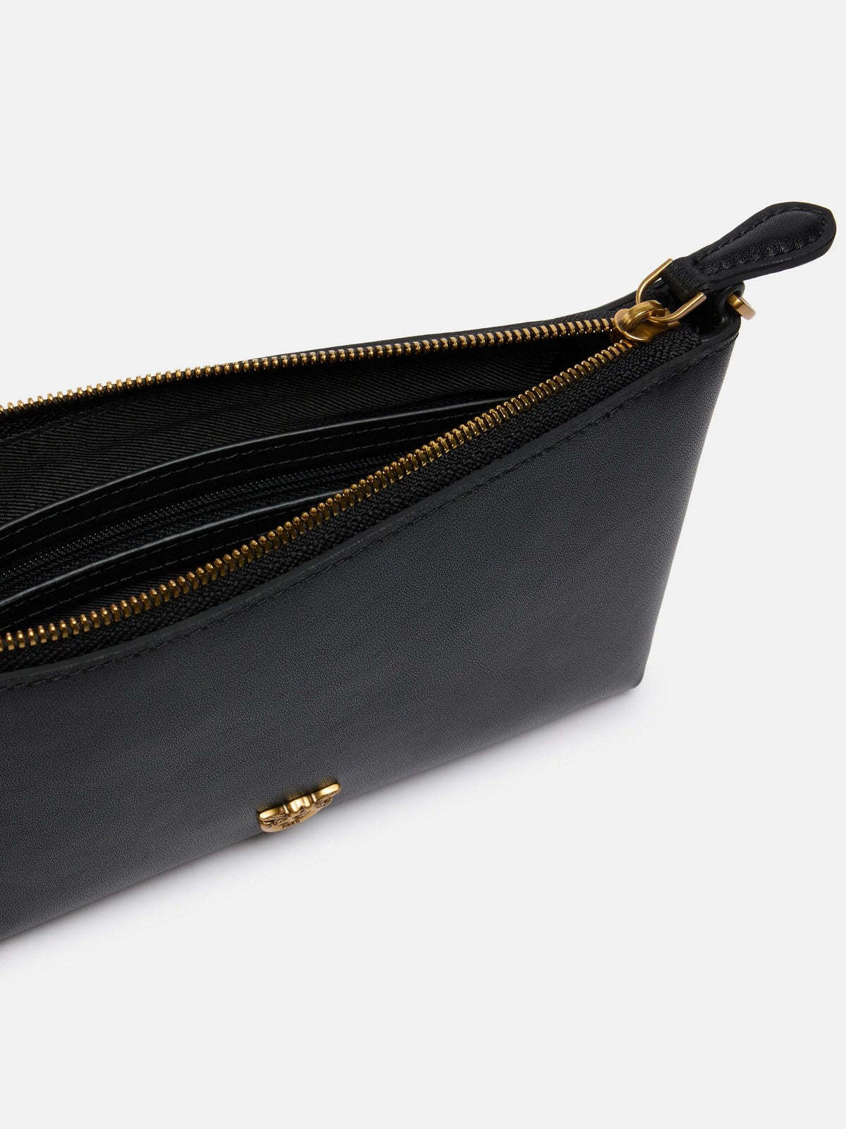 PINKO Pochette Donna FLAT HORIZONTAL MINI VITELLO S 104277-A0F1 Z99Q NERO-ANTIQUE GOLD gioboutiqueweb