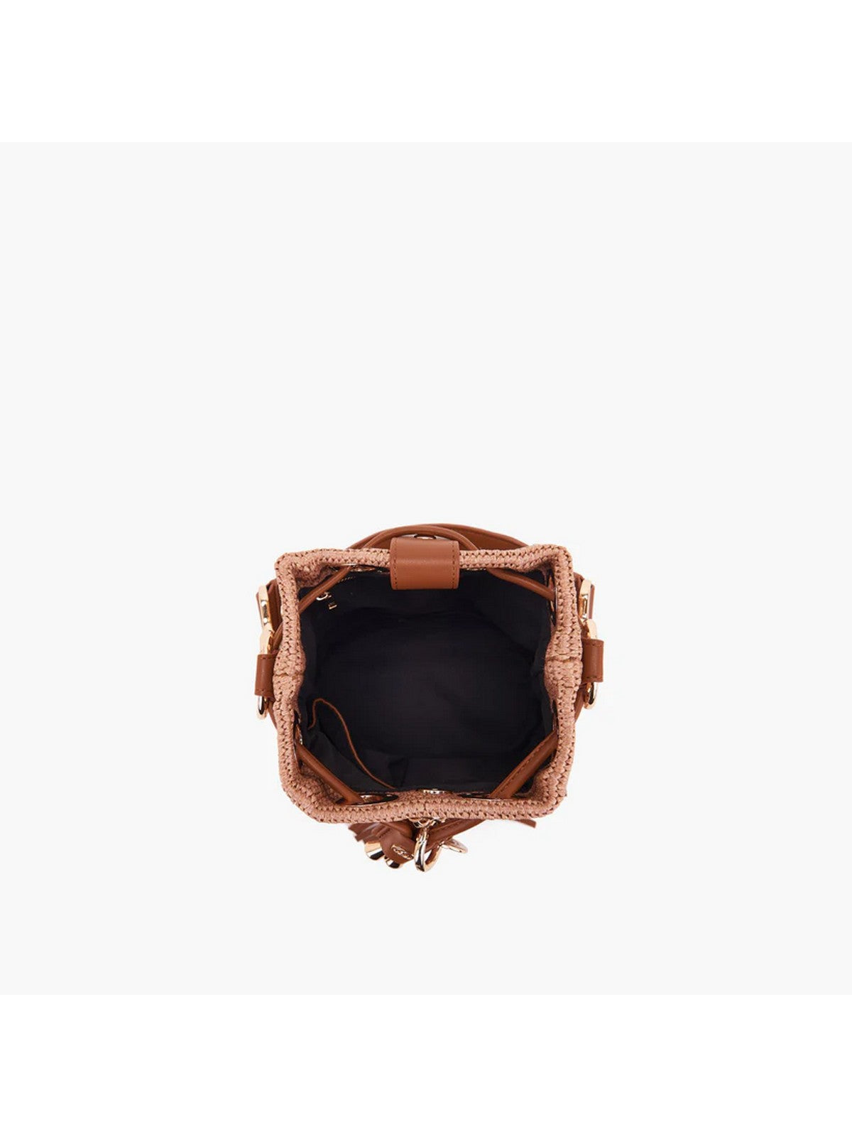 LA CARRIE Borsa Donna MIRROR SMALL BUCKET RAPHIA +SYNT. 151C-ES-100 RSY/CUO Marrone gioboutiqueweb
