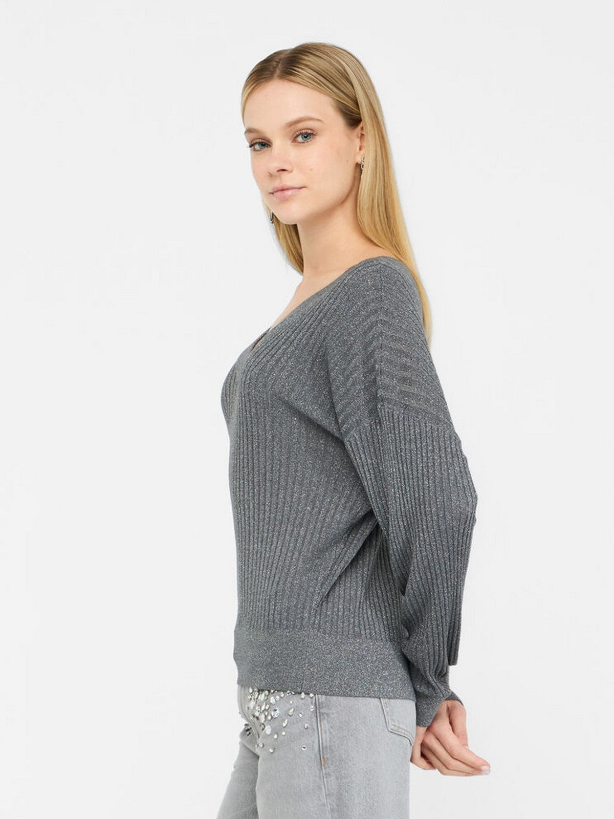 LIU JO WHITE Maglione Donna  MF5390MS46J 04020 Antracite met.