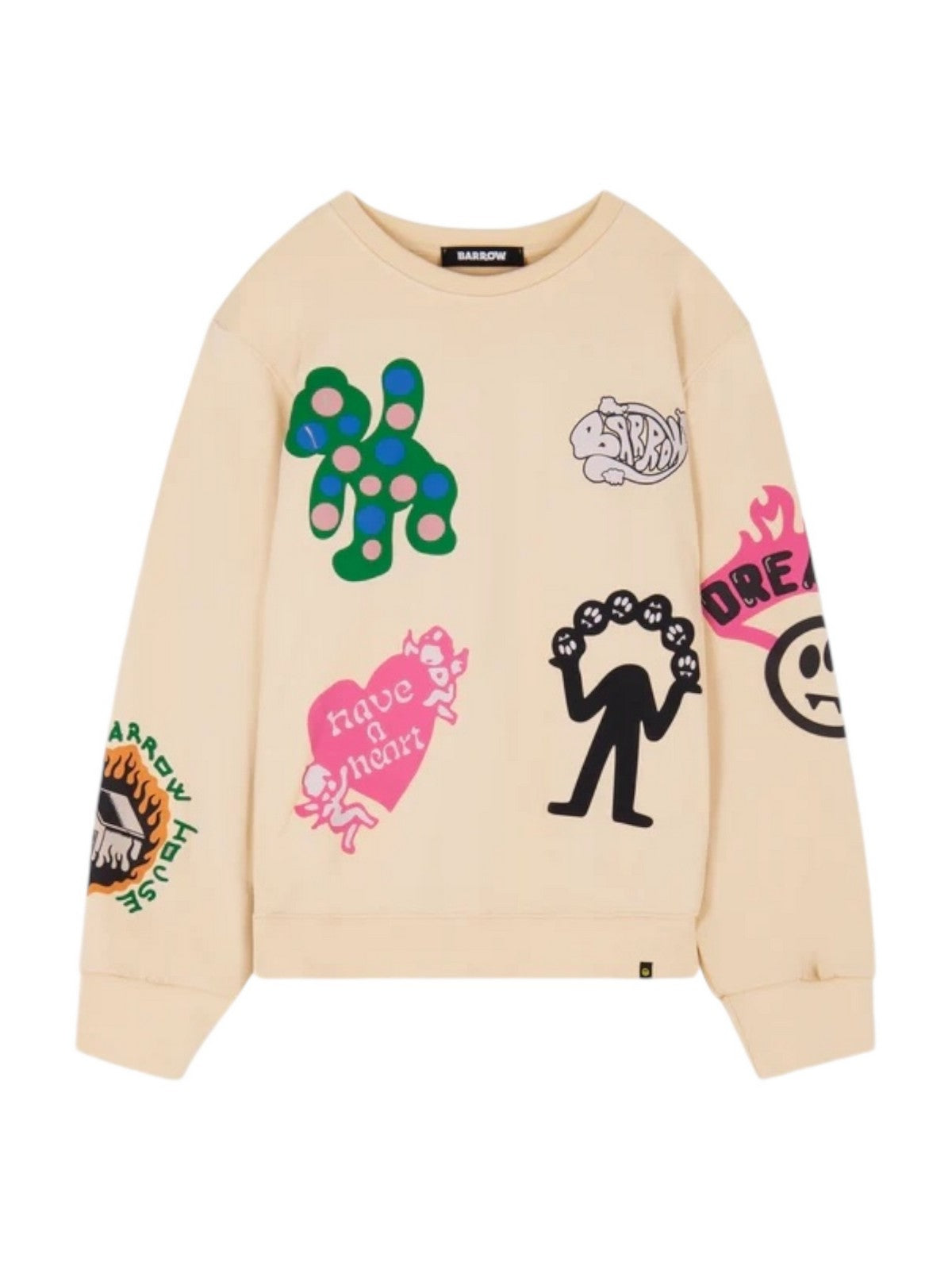 BARROW Felpa Uomo SWEATSHIRT UNISEX F4BWUASW083 092 Beige gioboutiqueweb