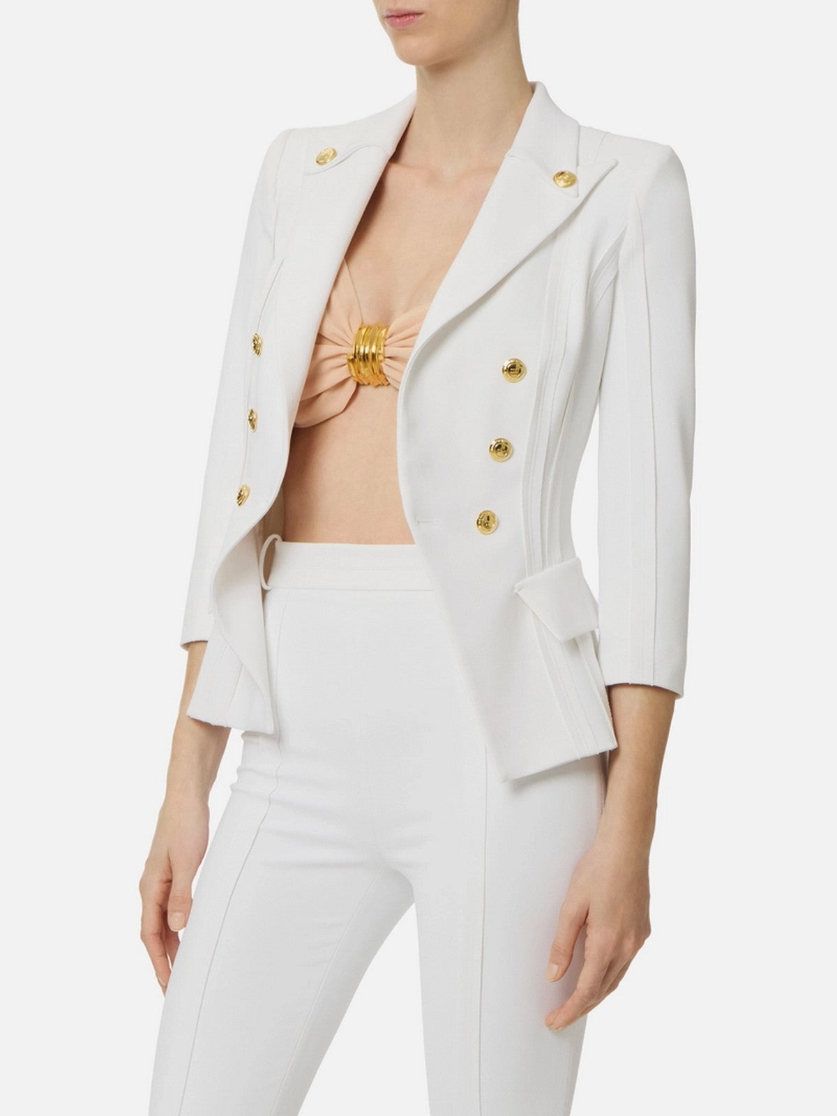 ELISABETTA FRANCHI Giacca Donna  GI21861E2 360 Avorio gioboutiqueweb