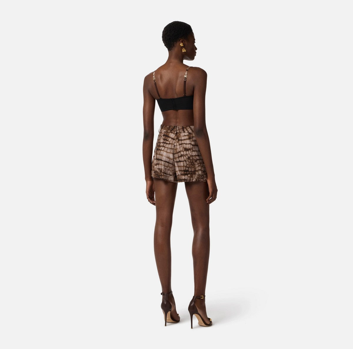 ELISABETTA FRANCHI Top Donna  RG00761E2 644 CACAO gioboutiqueweb