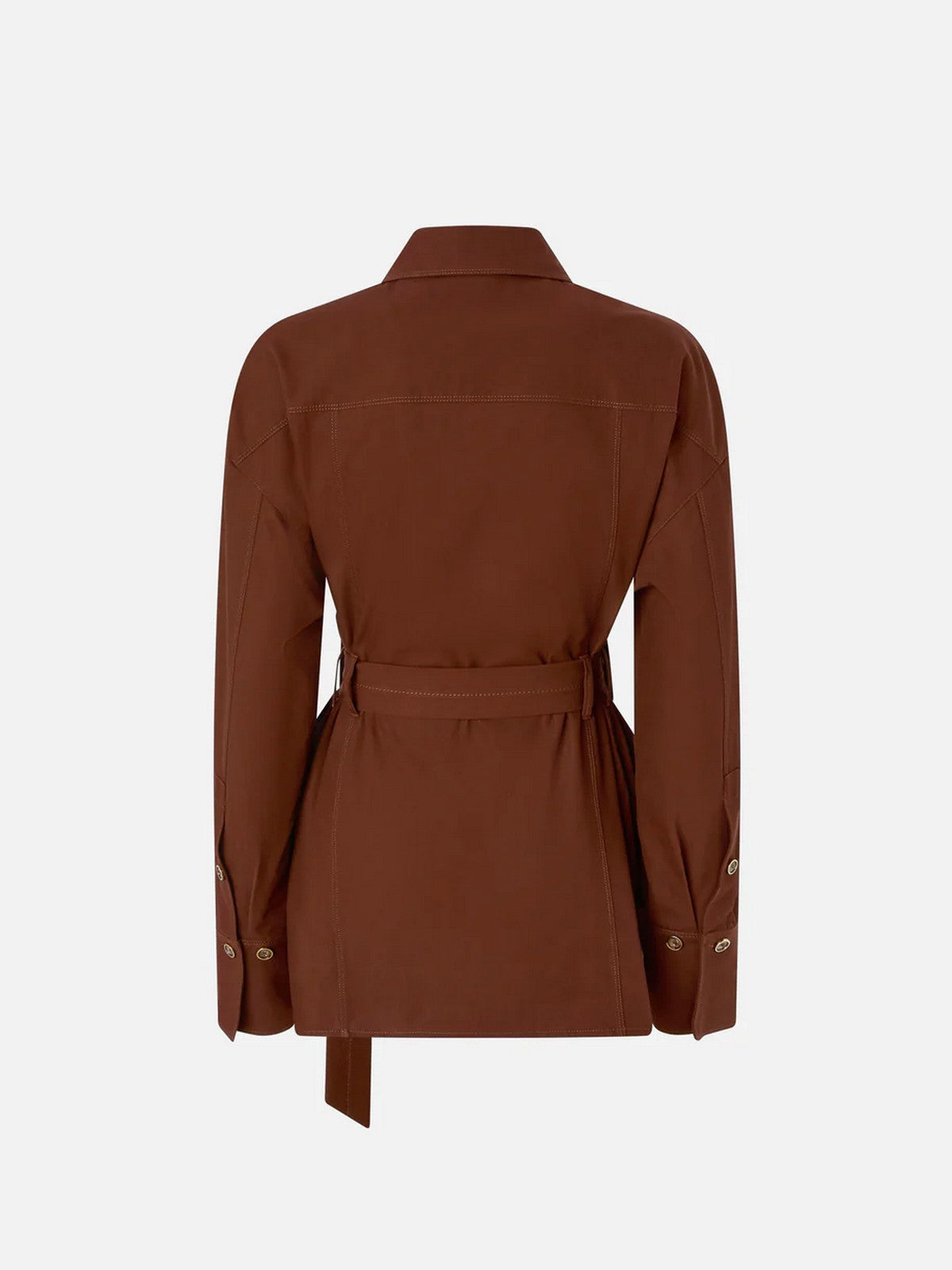PINKO Giacca Donna CHERYL OVERSHIRT COTONE FLUIDO 106153-A2ER L78 MARRONE TERRA X PIANTE gioboutiqueweb