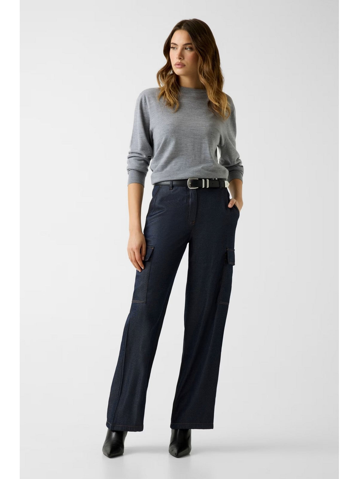 GUESS Pantalone Donna REGINE FLUID CARGO W6RB65 WL842 FB6C INDIGO BLUE