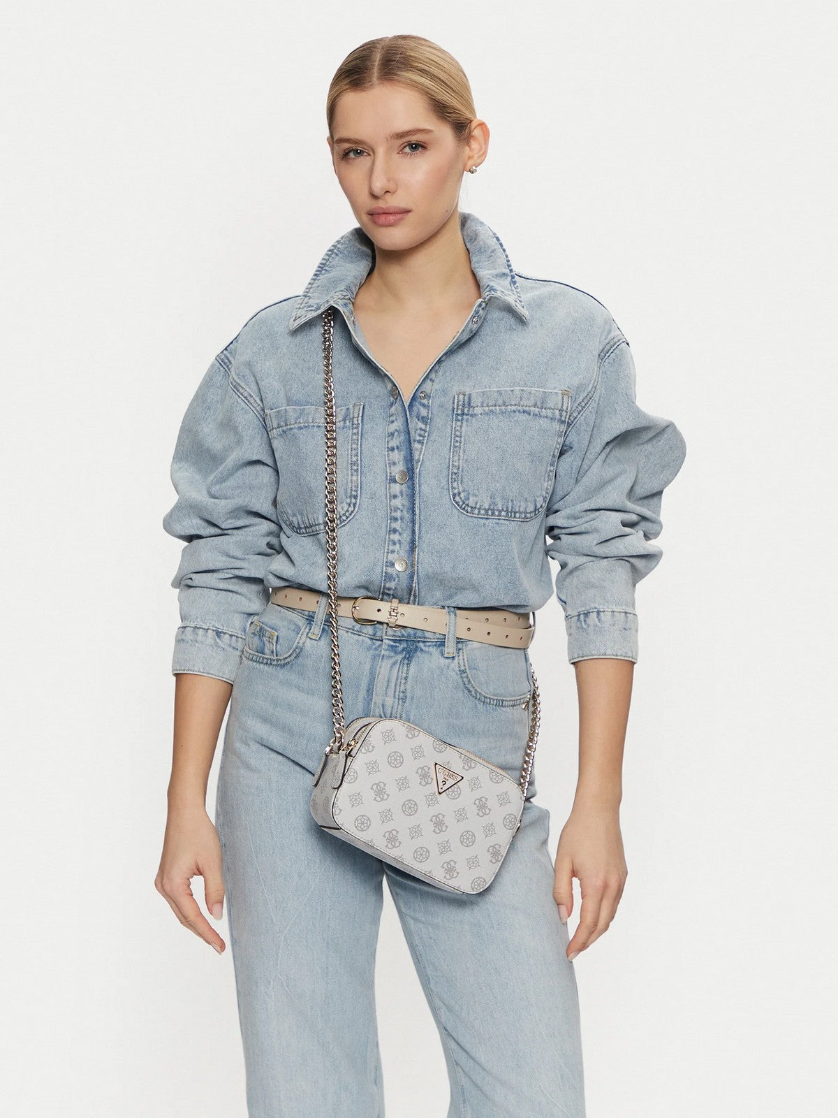 GUESS Borsa Donna NOELLE CROSSBODY CAMERA HWPG78 79140 WLO Bianco gioboutiqueweb