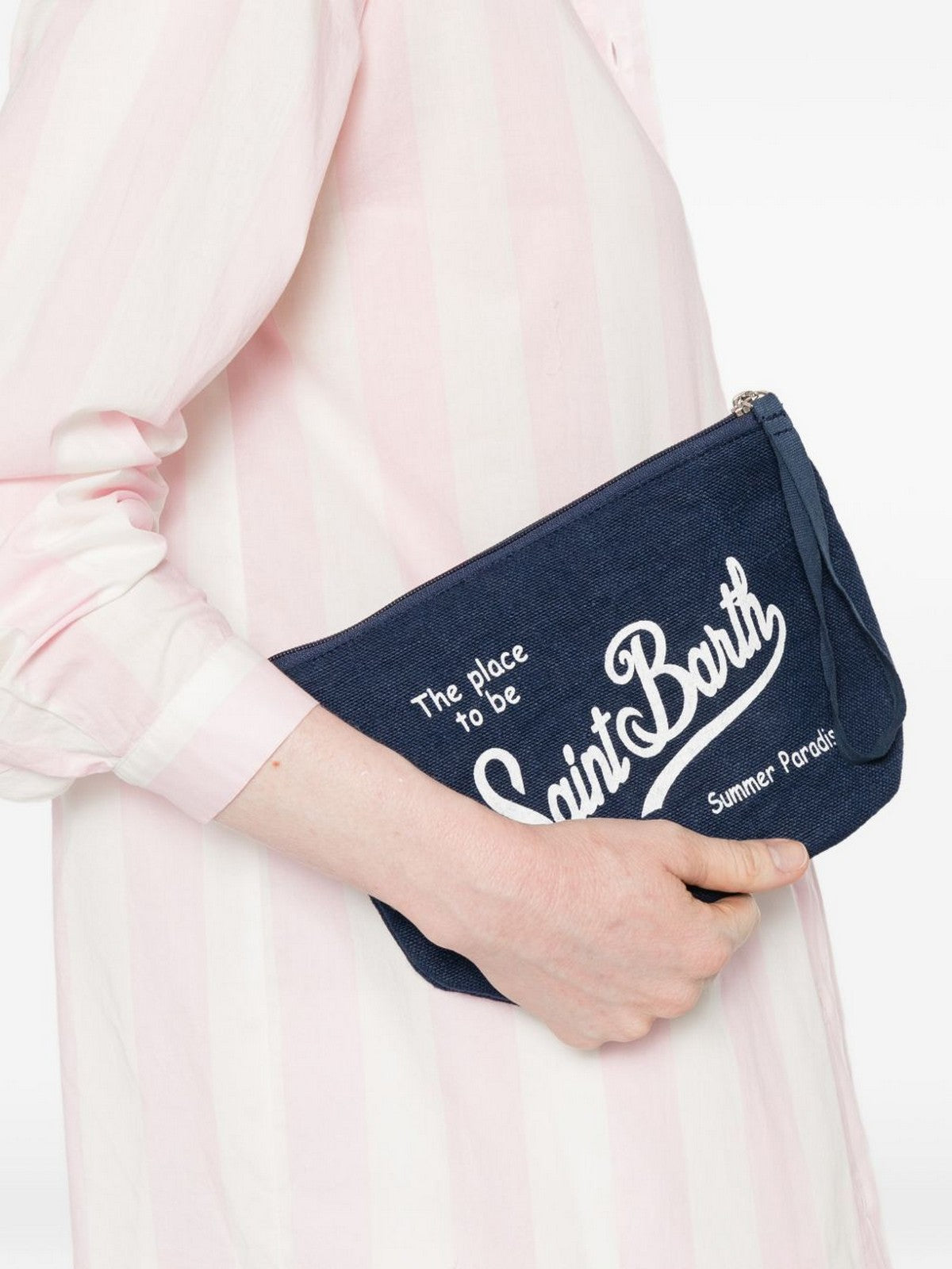 MC2 SAINT BARTH Pochette Unisex adulto  ALINE LINEN 00119L LINEN 61 BLUE NAVY gioboutiqueweb