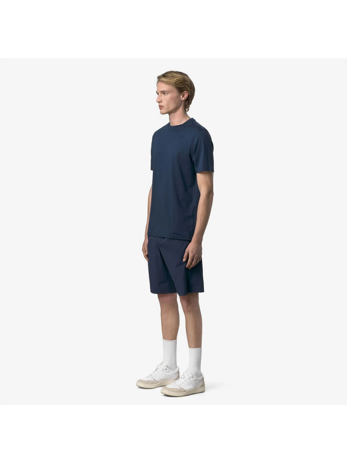 K-WAY T-shirt Uomo ODOM JERSEY MICRO LETTERING K81489W B67 Blue Insignia