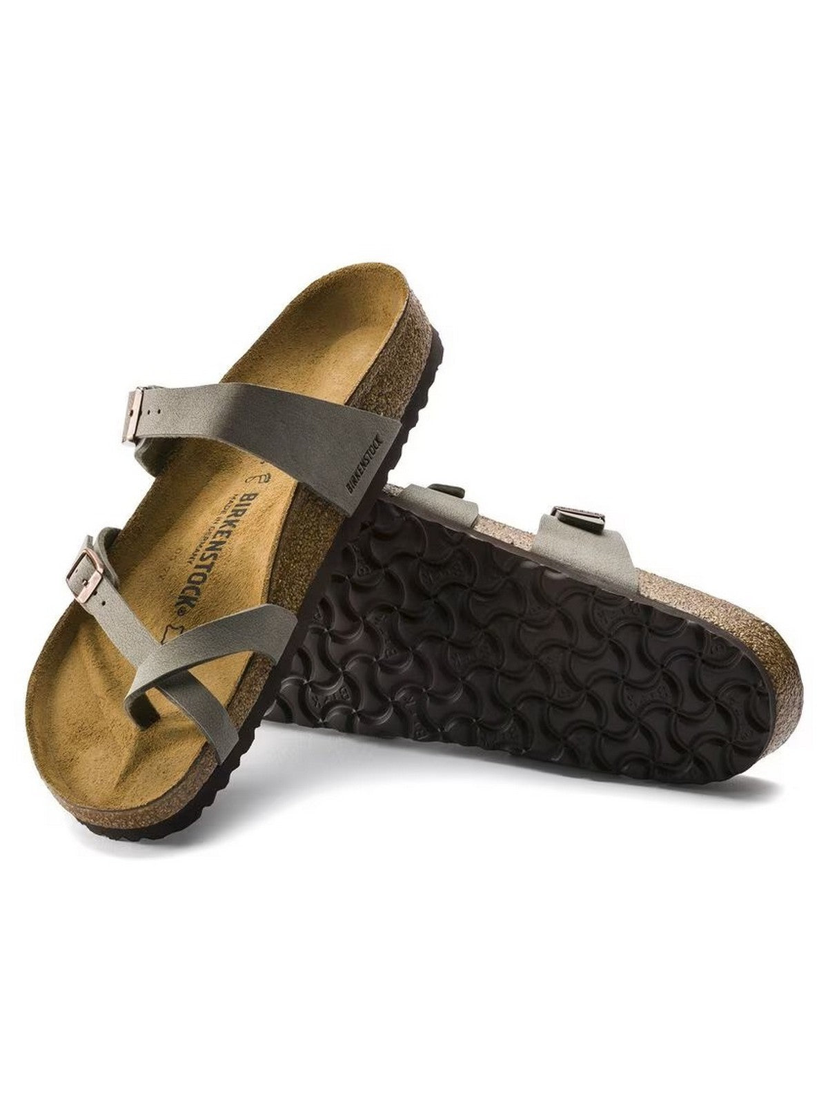 BIRKENSTOCK Sandalo Unisex adulto Mayari stone, Birkibuc 071071 Grigio gioboutiqueweb